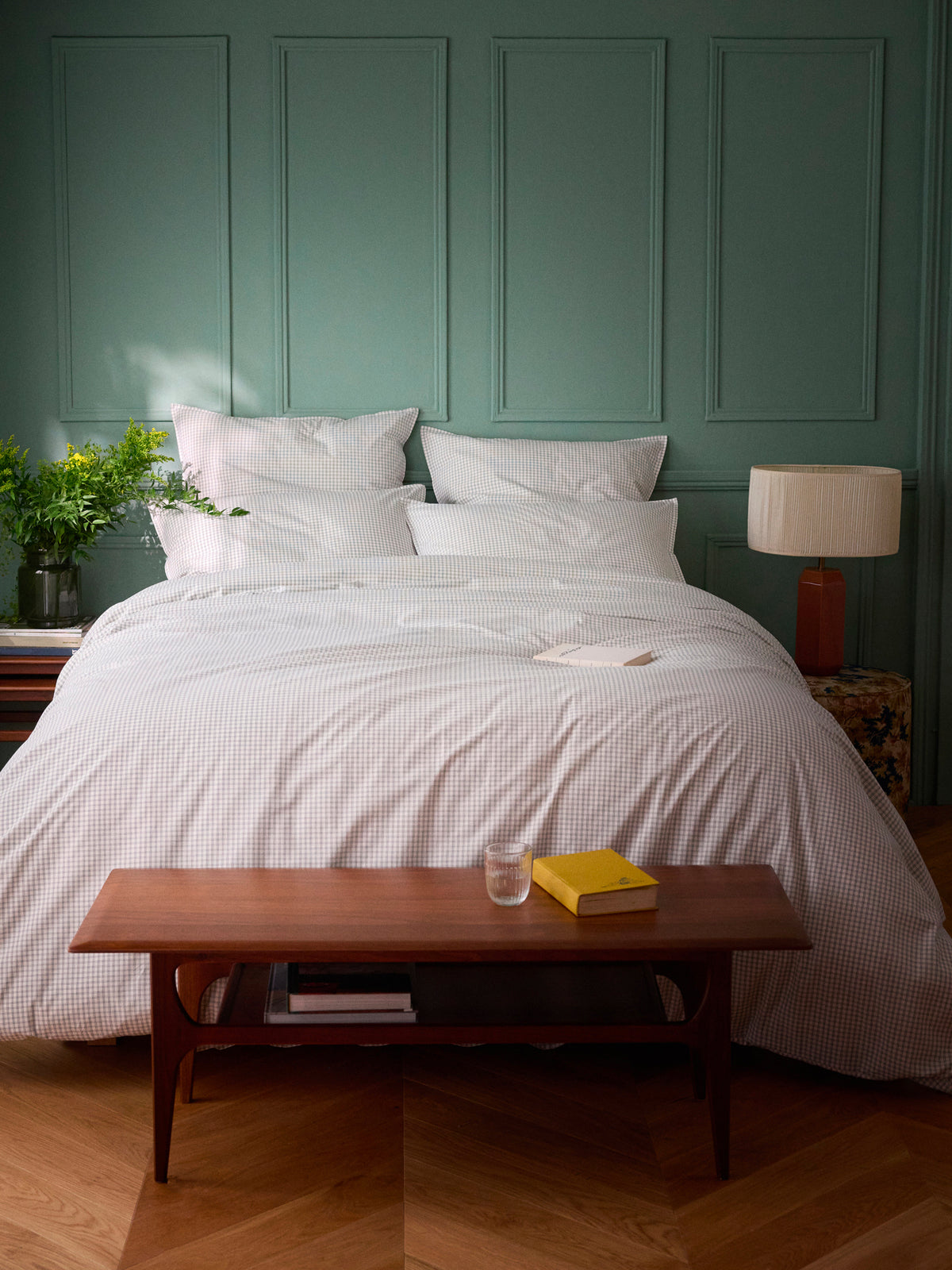 Housse de couette percale de coton tissé teint "Marin"