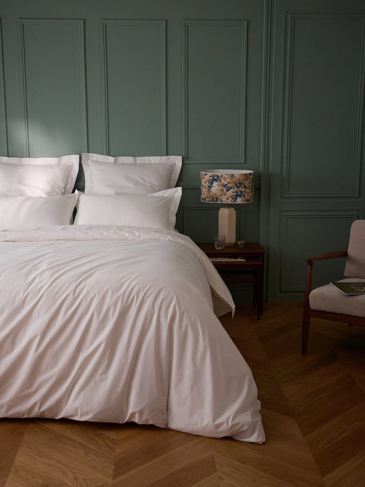 Housse de couette percale de coton brodée "Aglaé"