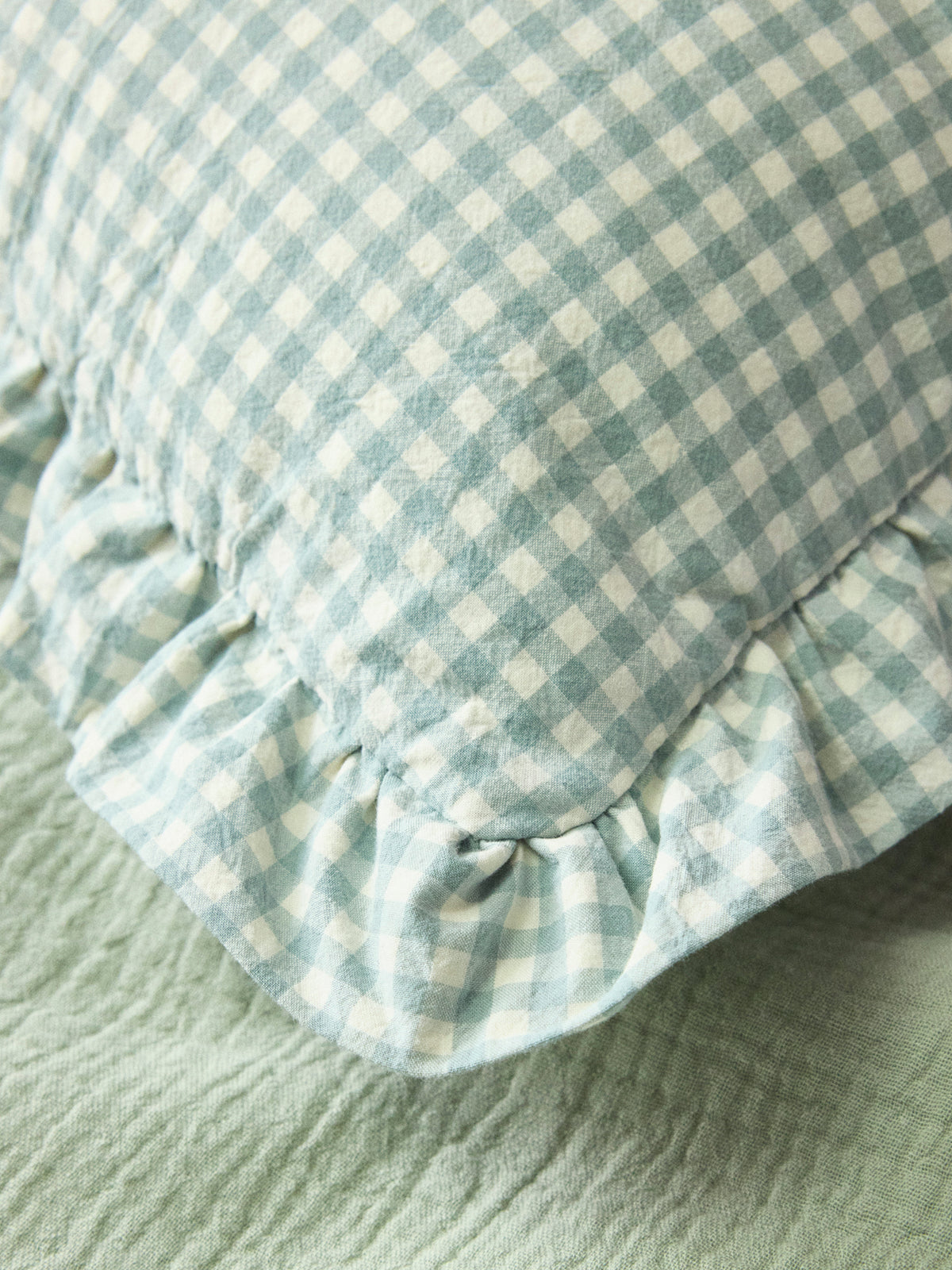 Coussin "Amour" imprimé vichy