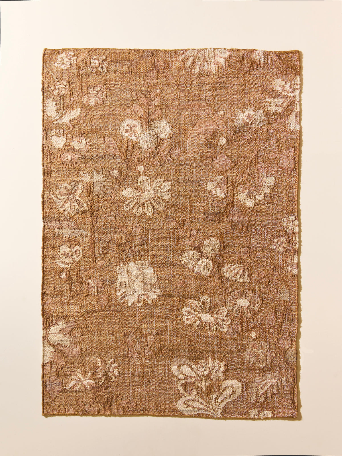 Tapis Romy en jute et coton tissés
