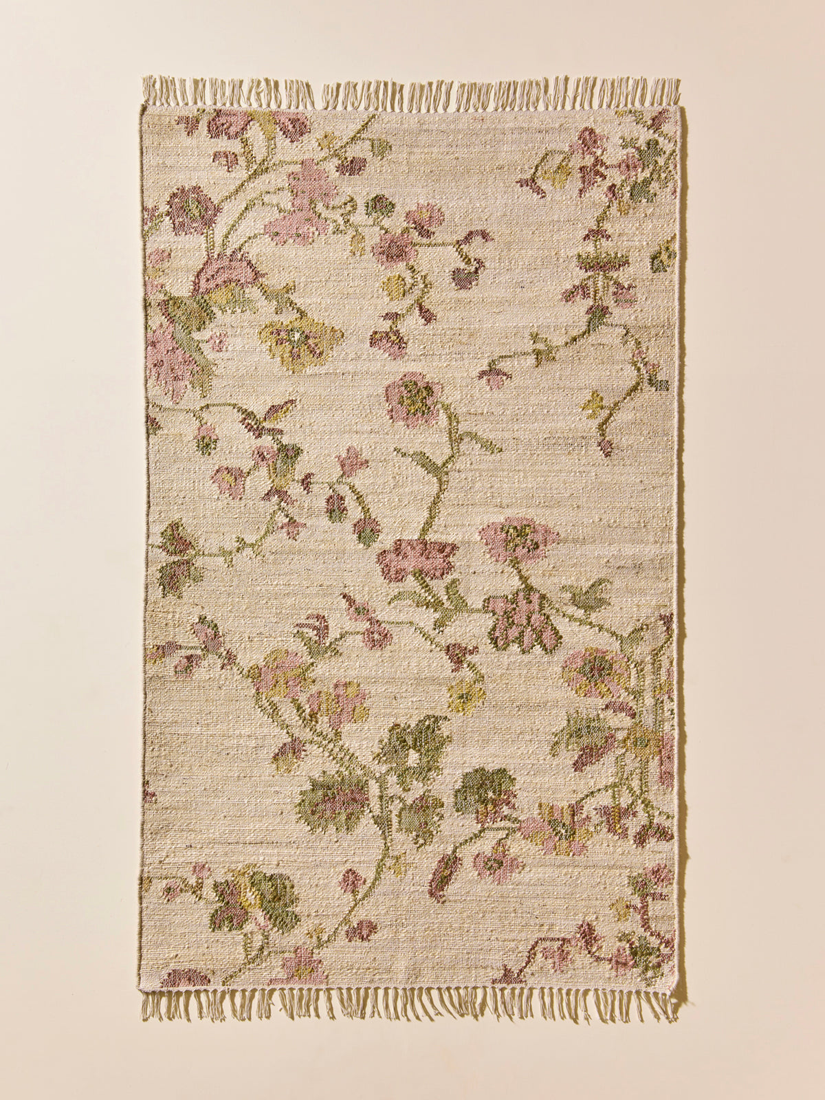 Tapis Romy en jute et coton tissés