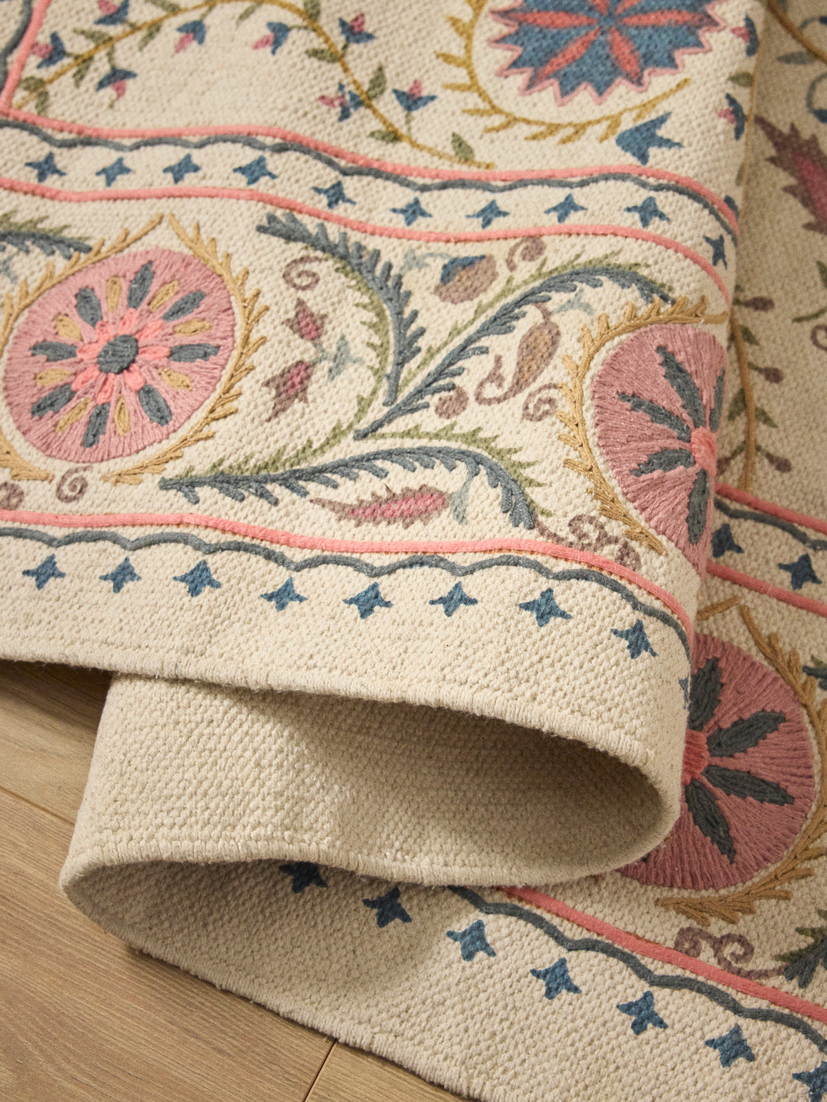 Tapis Flore en coton - Taille M
