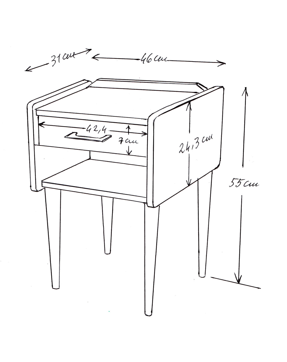 Table de chevet Rodolphe - Ligne Mid - Century