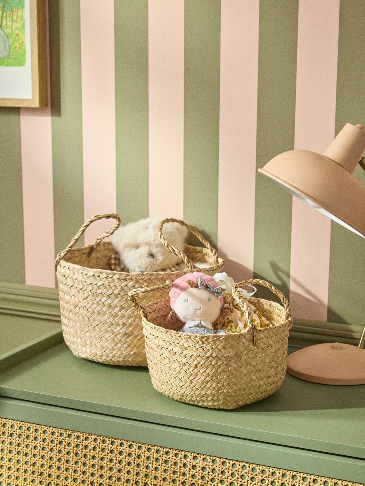 Panier en rotin par lot de 2