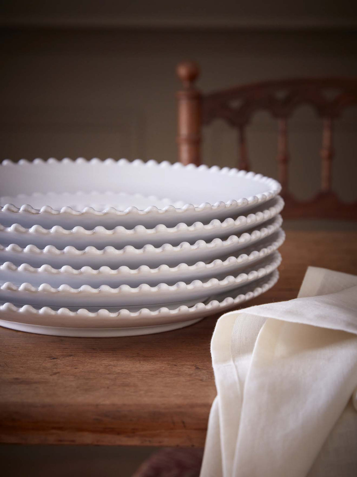 Assiette plate "Perle" par lot de 6 - Collection Costa Nova