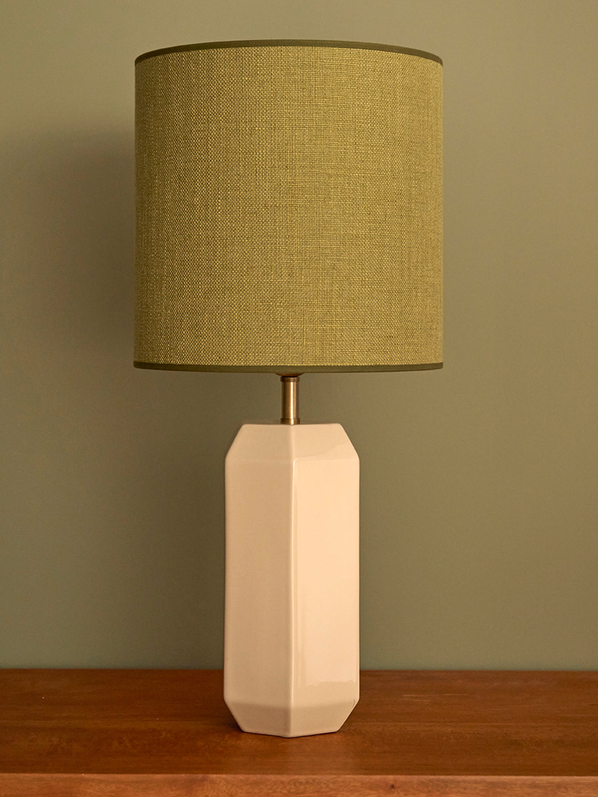 Abat-jour seventies olive - grand modèle Victoire