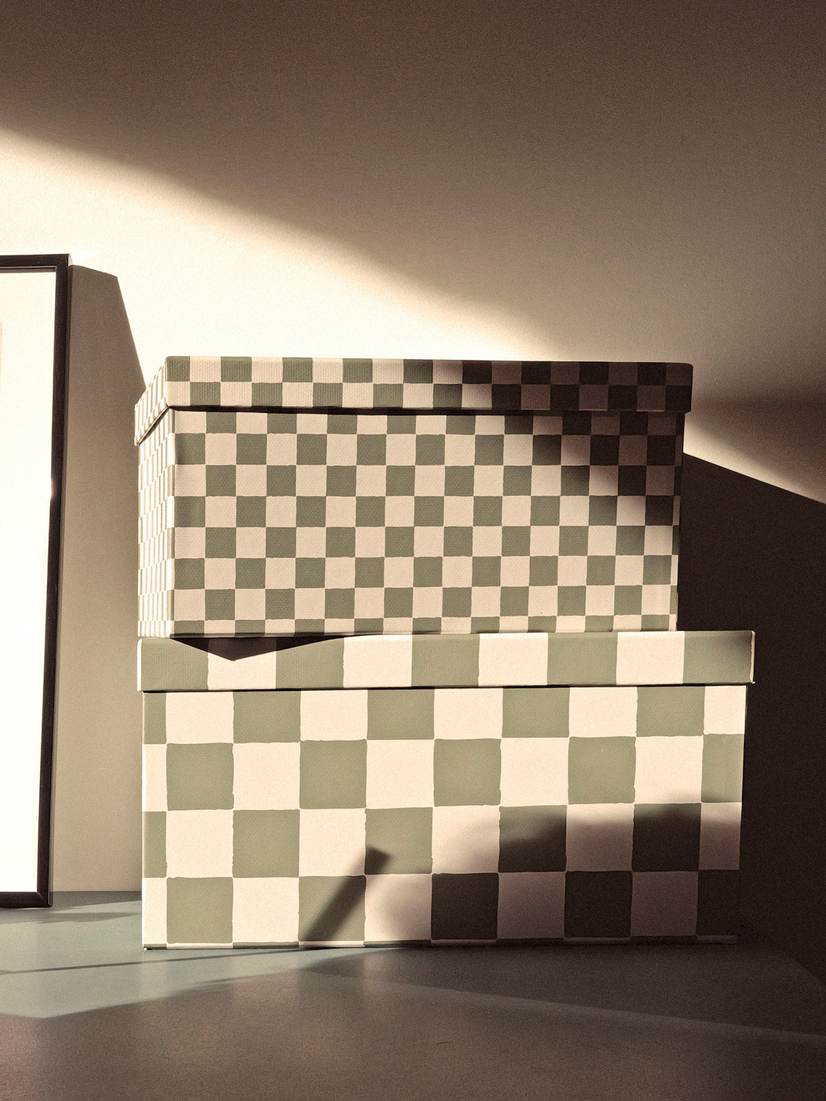 Boîte gigogne damier par lot de 2