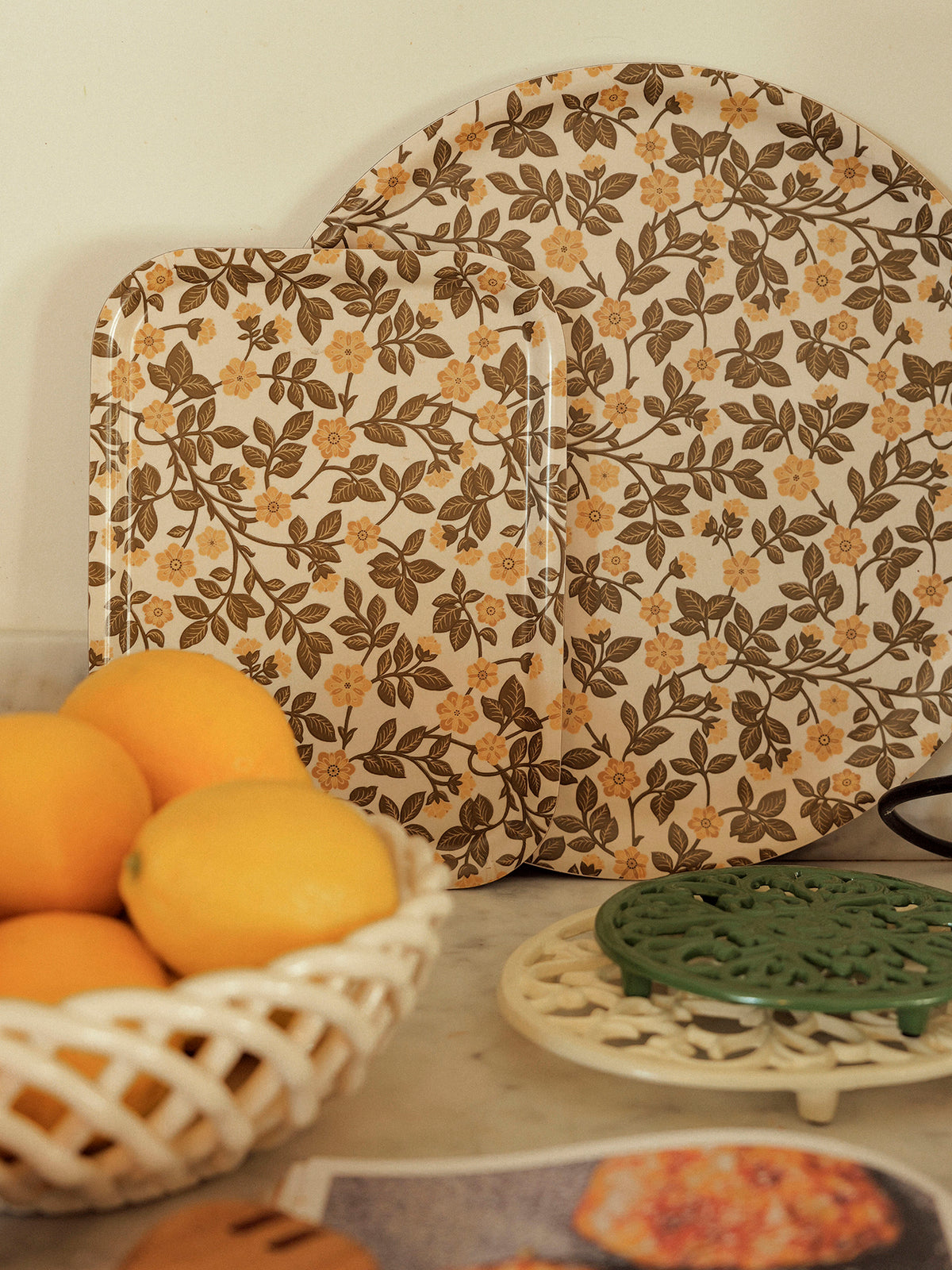 Plateau floral en bois