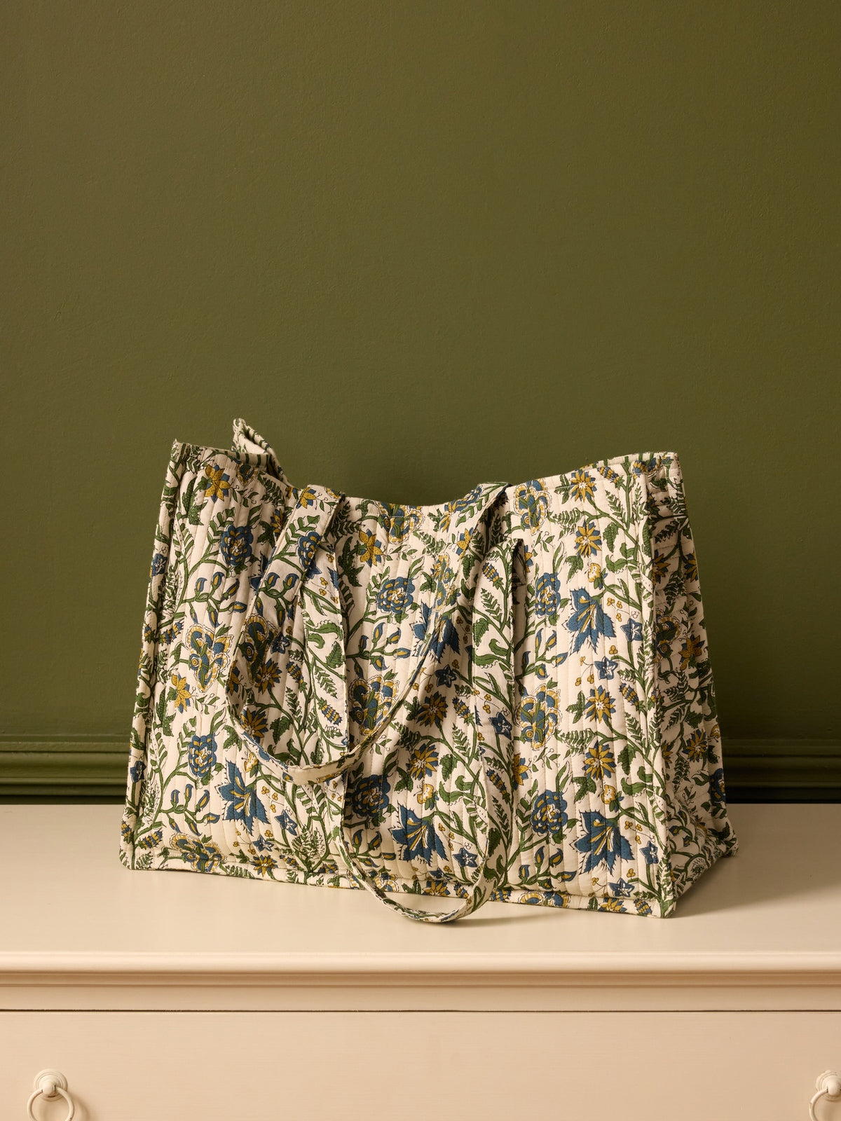 Sac cabas matelassé imprimé indien