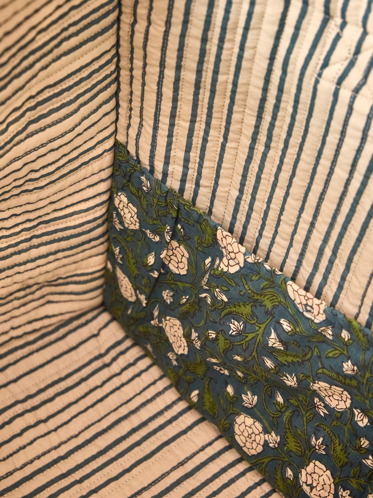 Sac cabas matelassé imprimé indien