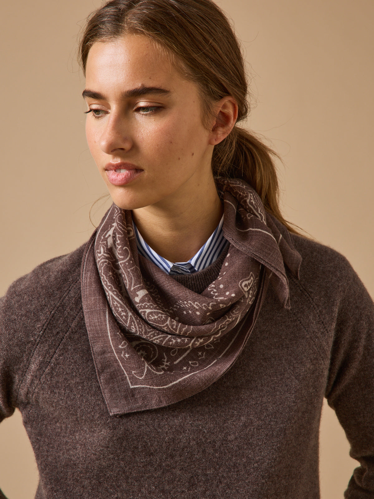 Bandana imprimé en laine femme