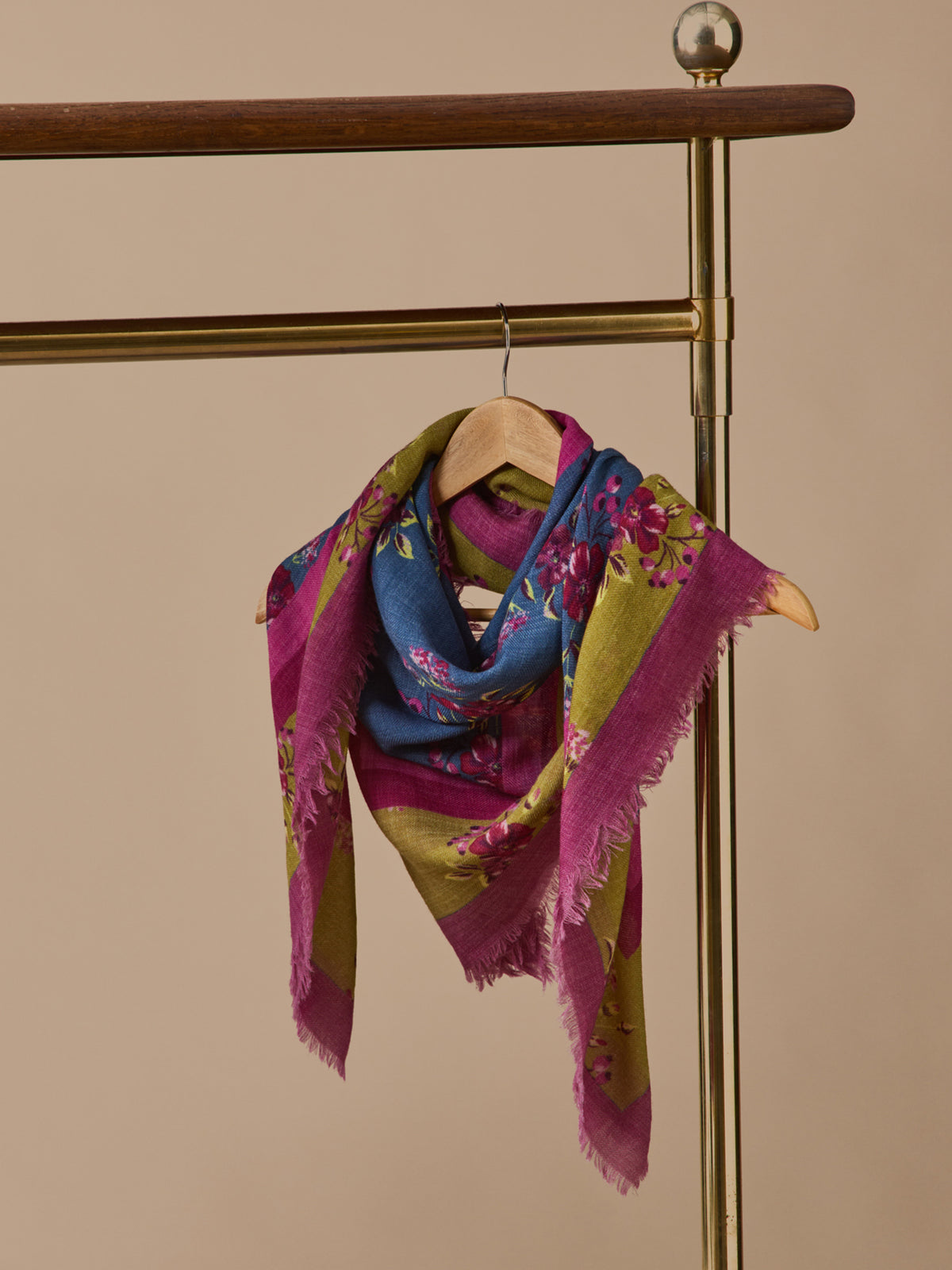 Foulard imprimé en laine femme