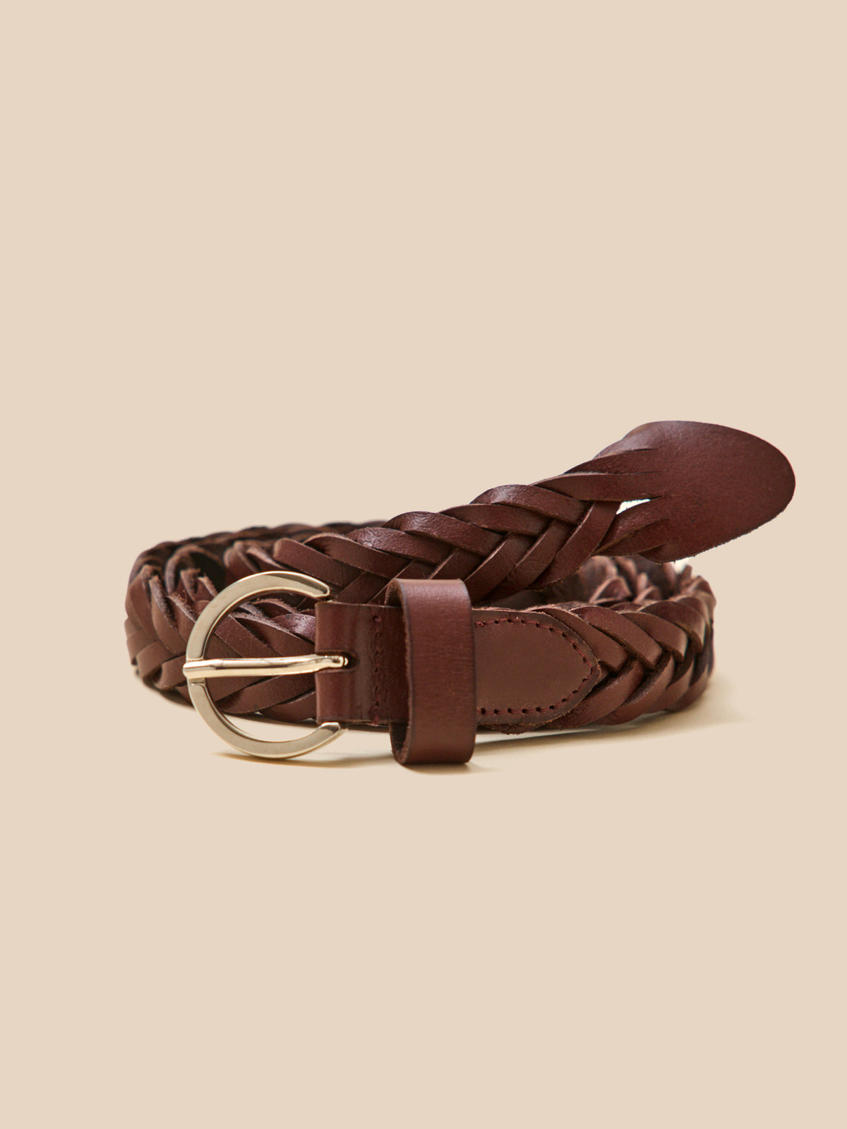Ceinture tressée cuir femme