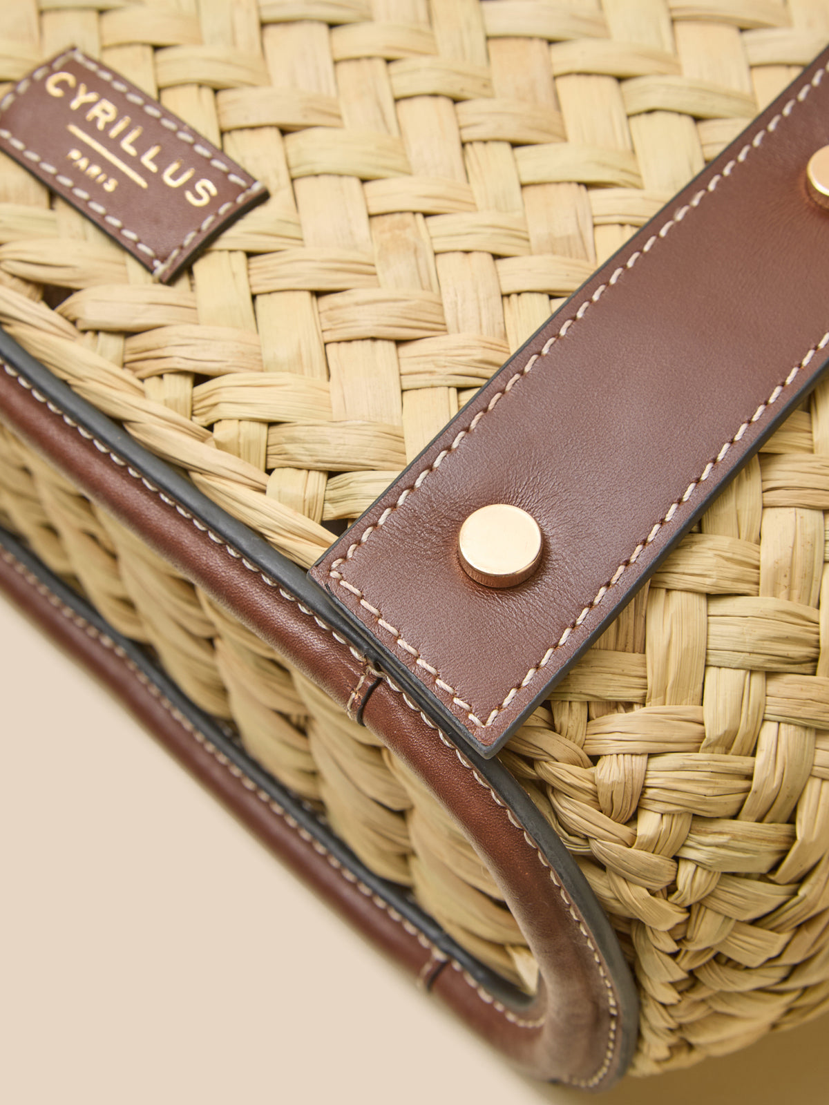 Sac cabas paille et cuir - Collection Maroquinerie Cyrillus