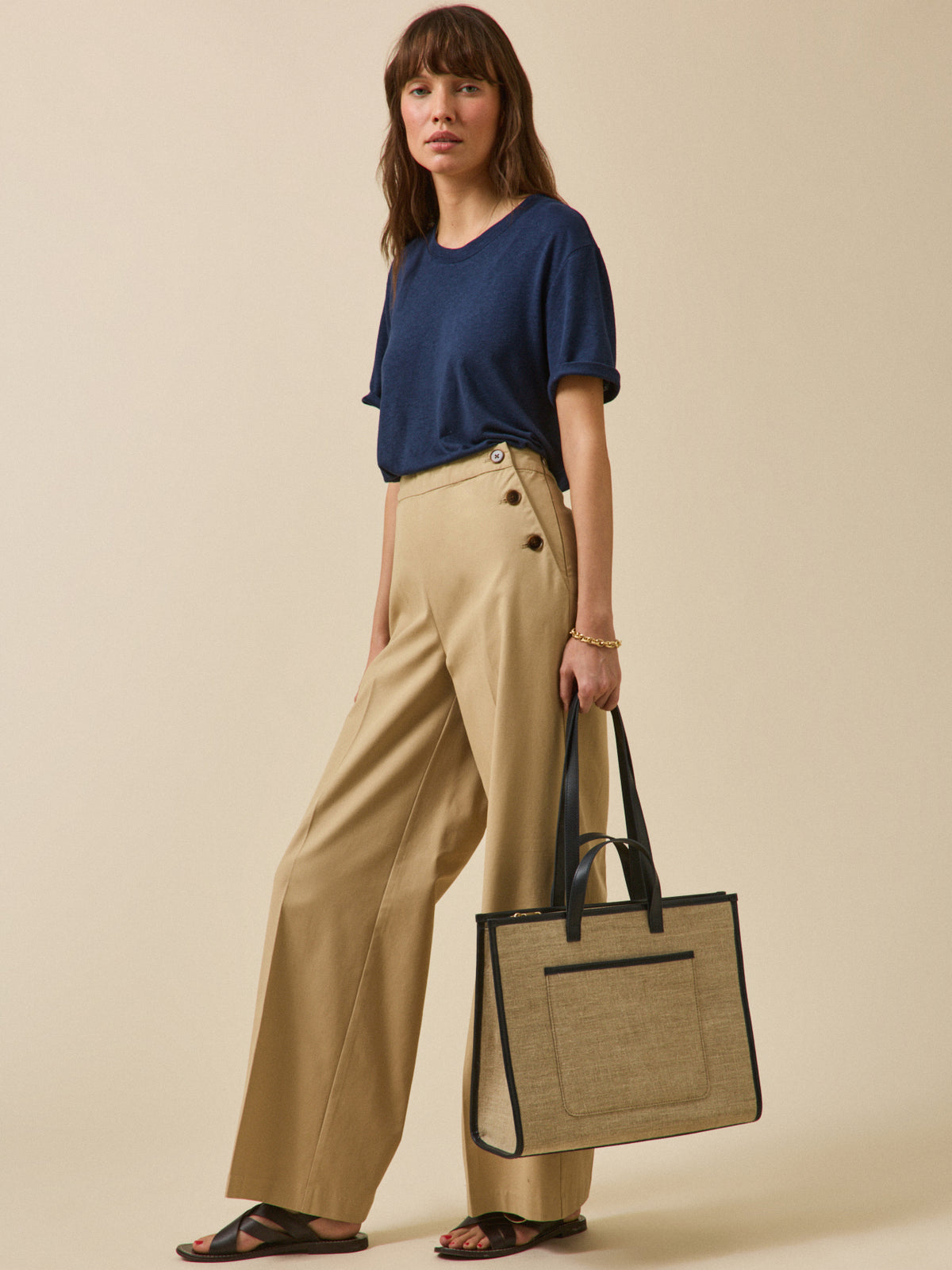 Sac cabas femme bi-matière - Collection Maroquinerie Cyrillus