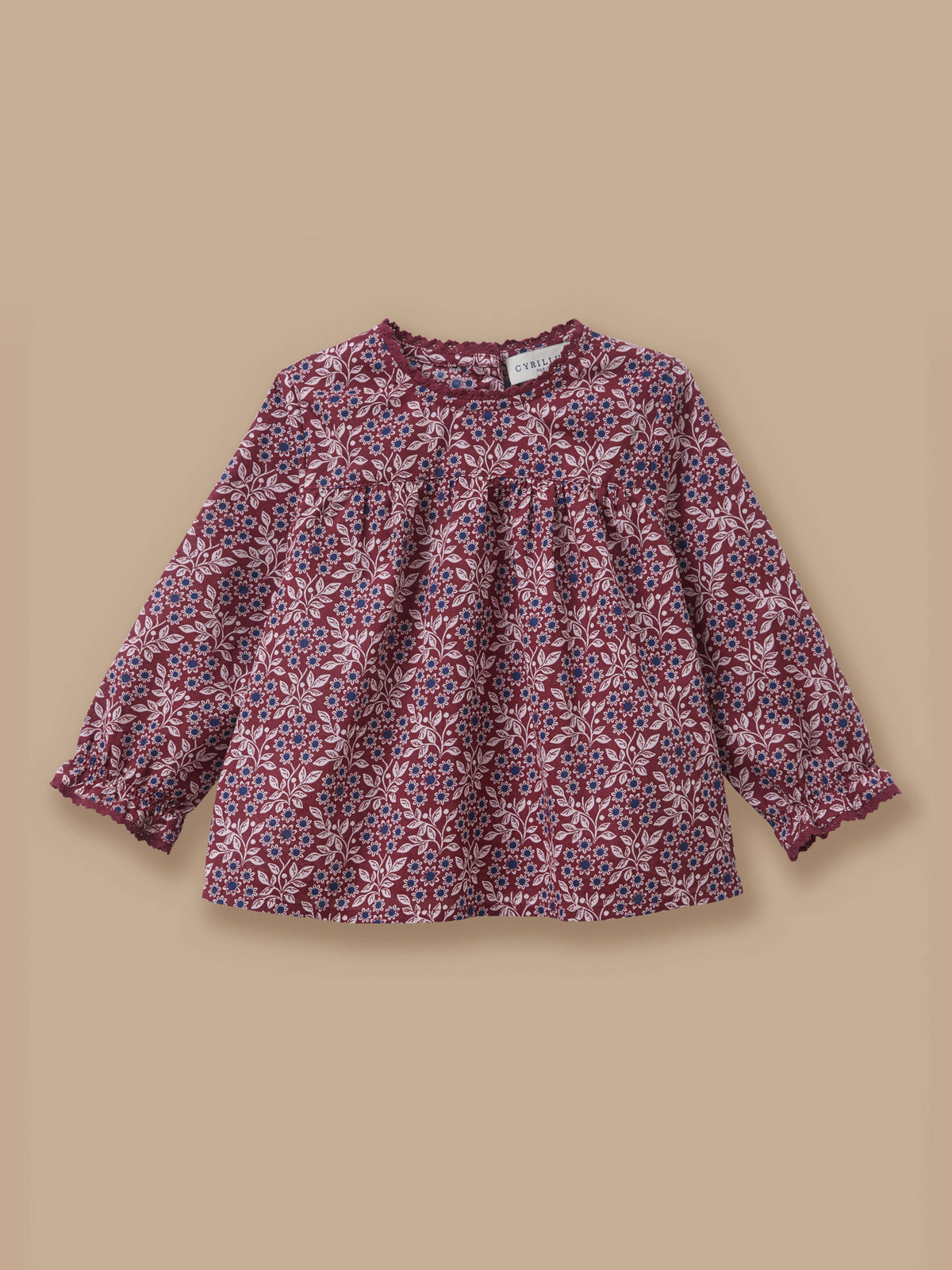 Blouse imprimée col dentelle Bébé