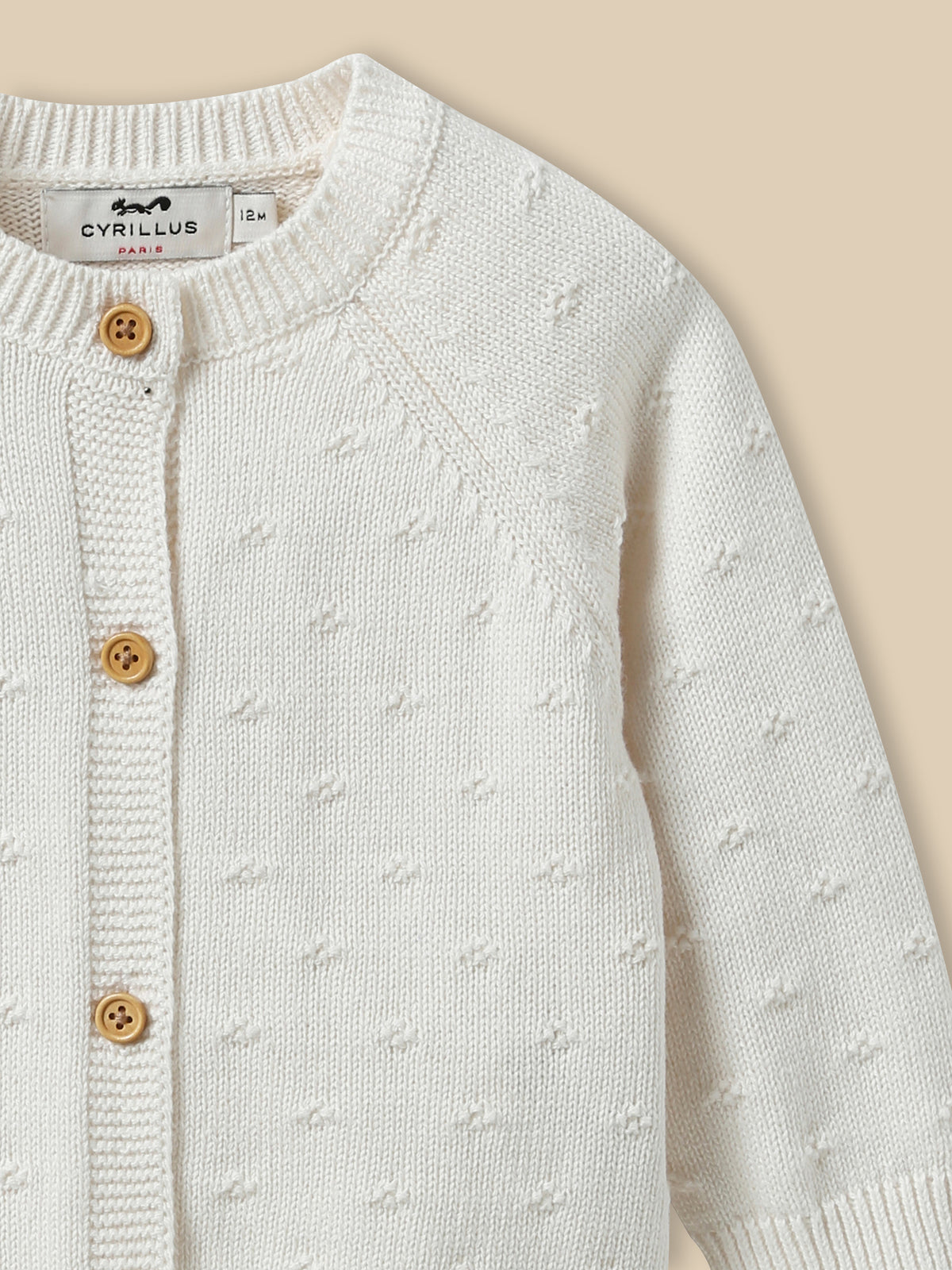 Cardigan maille ajourée bébé - Coton biologique