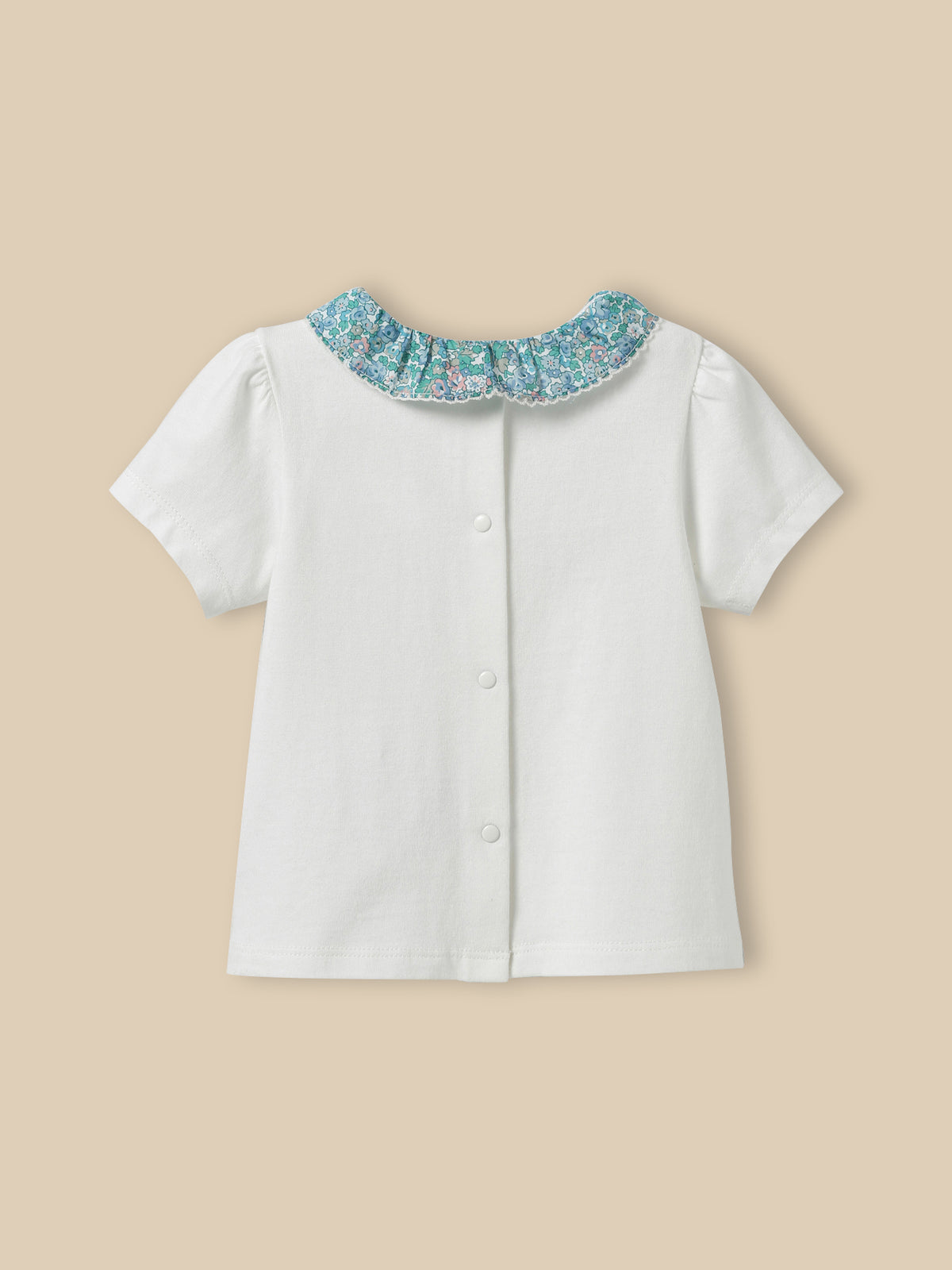 T-shirt col en tissu Liberty Bébé - Coton biologique