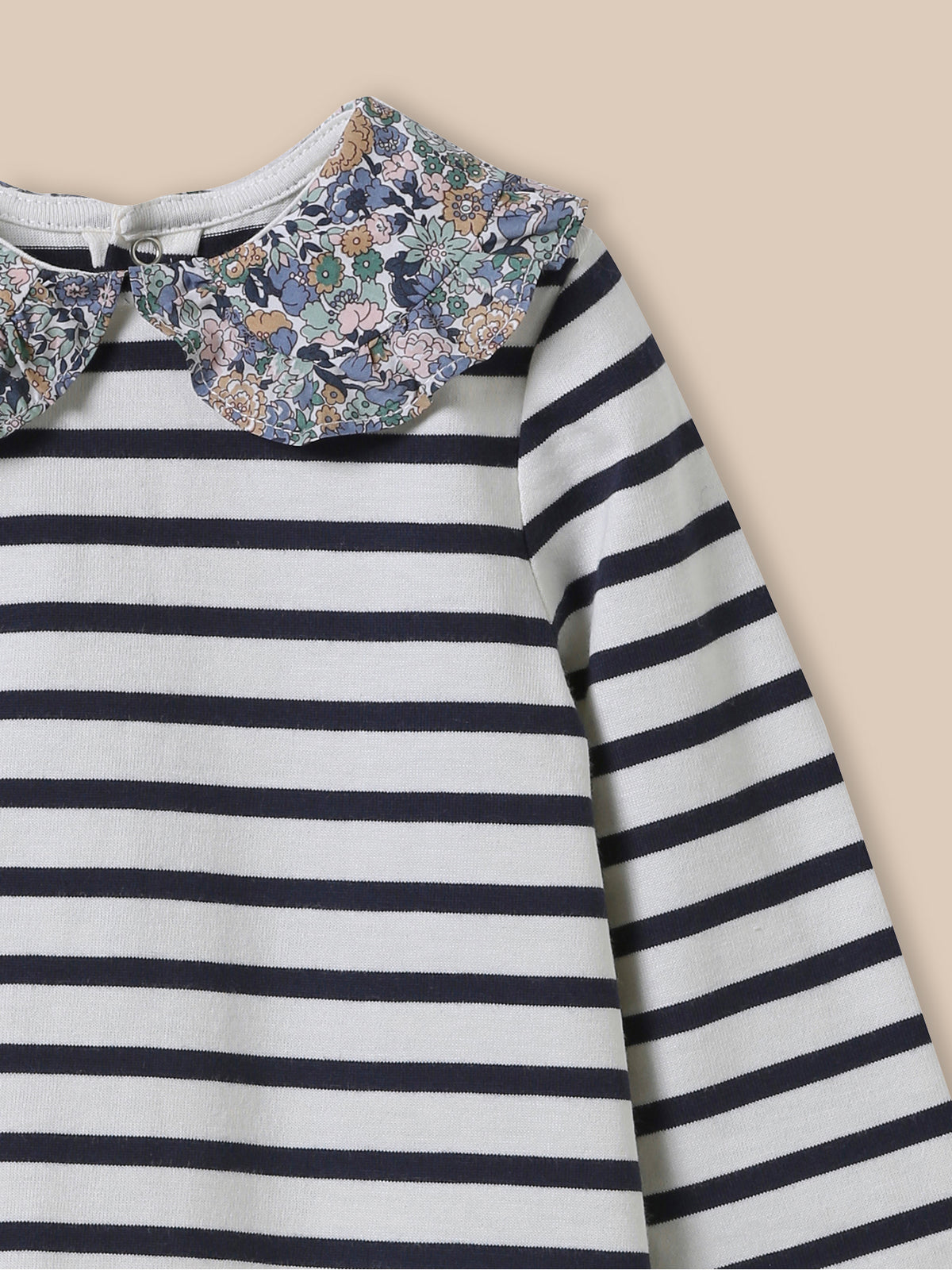 T-shirt col en tissu Liberty Bébé - Coton biologique