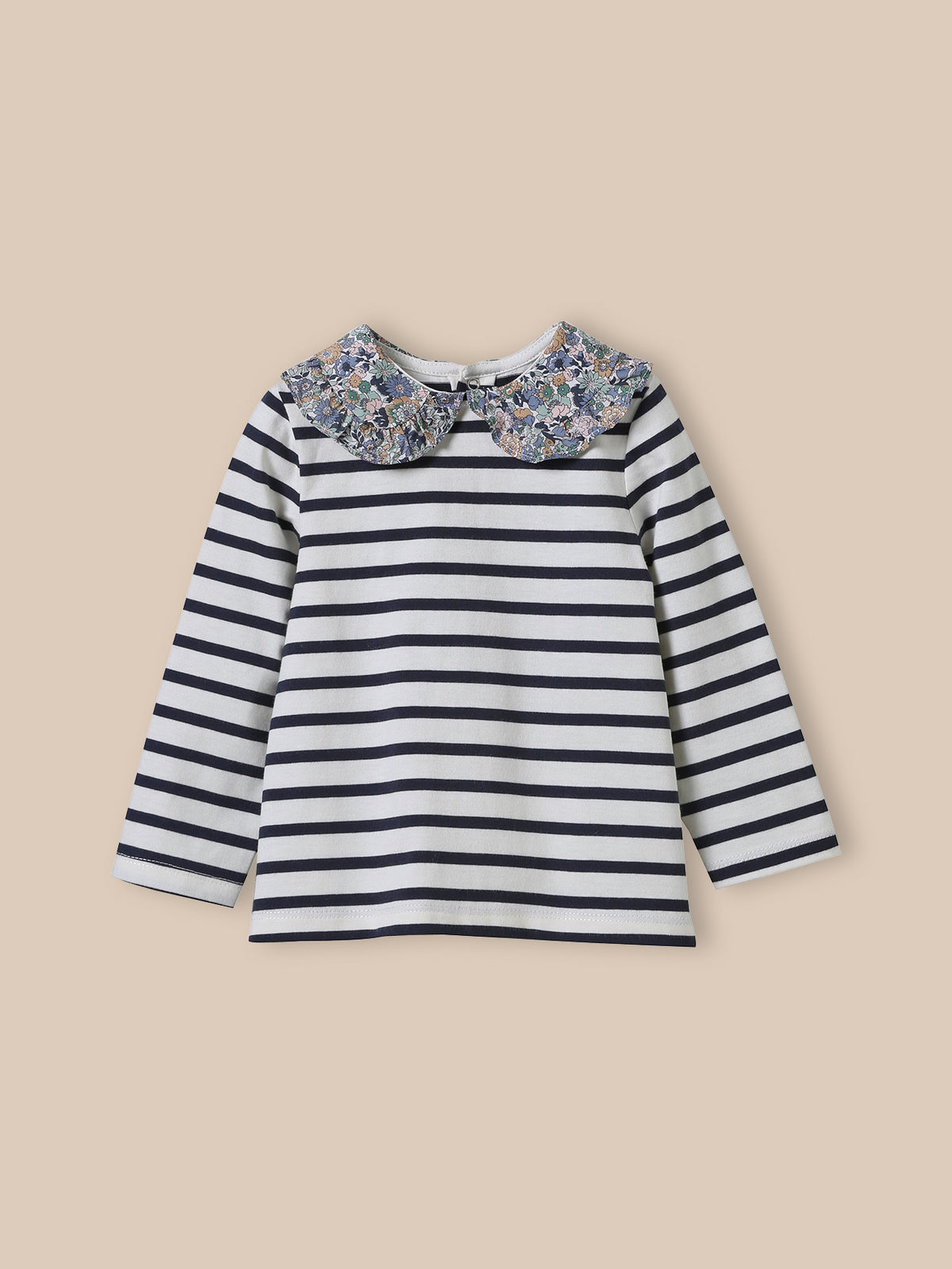 T-shirt col en tissu Liberty Bébé - Coton biologique
