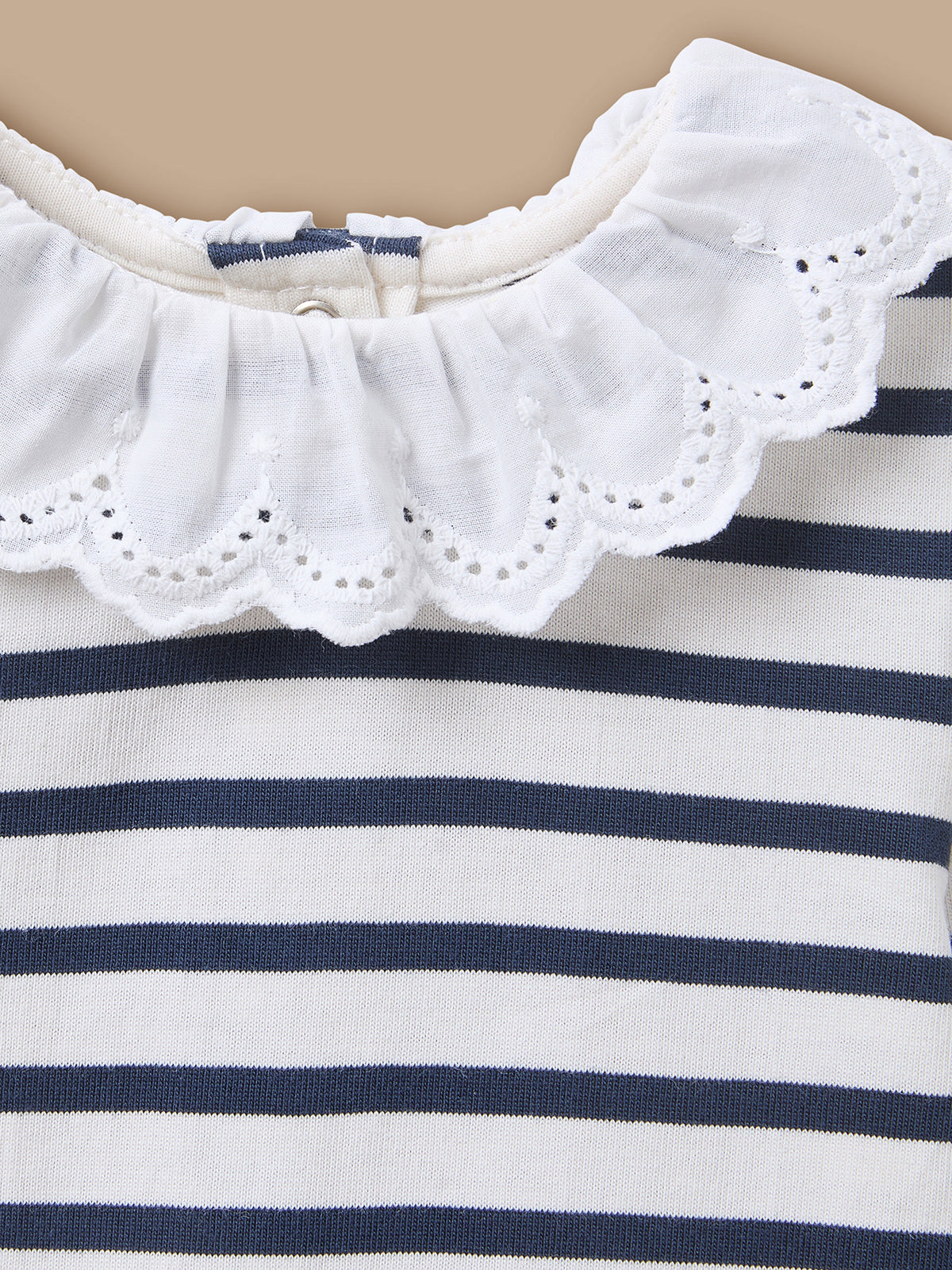 T-shirt marinière broderie anglaise Bébé
