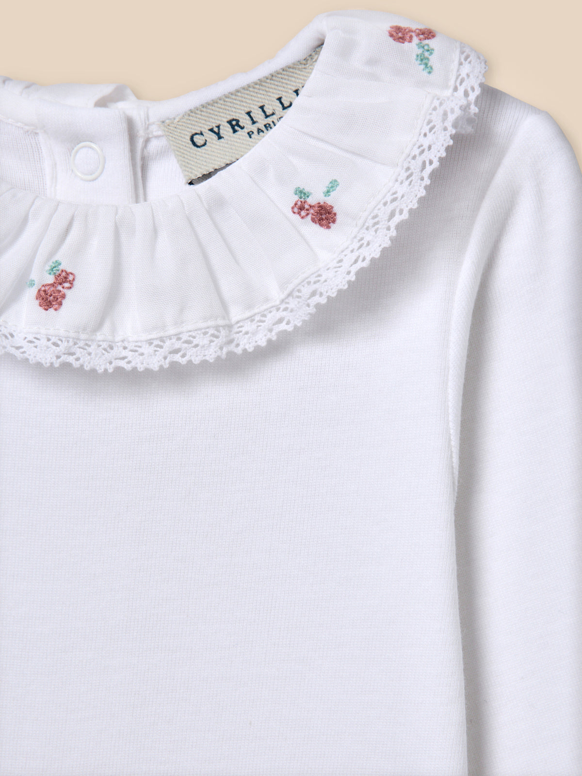 Body Bébé col en broderie anglaise - Coton biologique