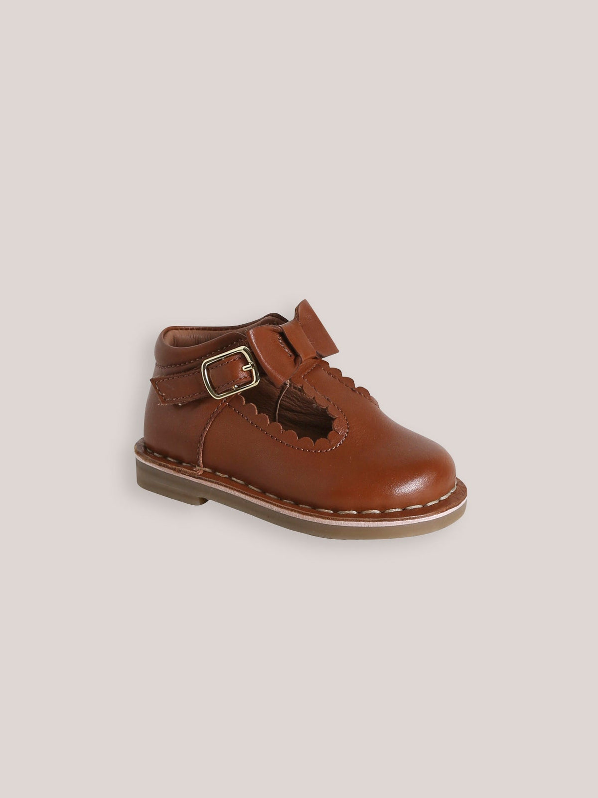 Salomés avec noeud bébé en cuir