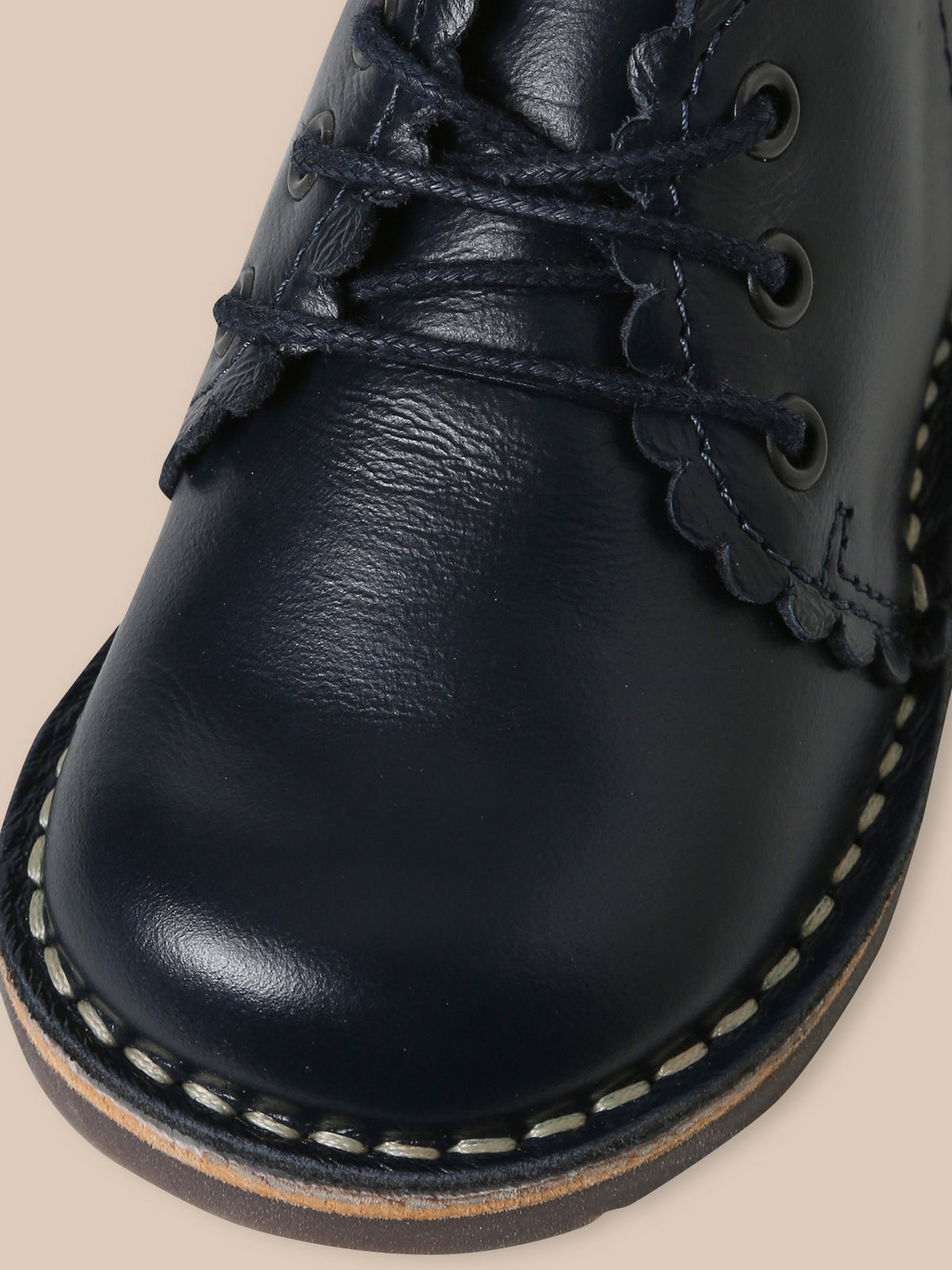 Bottines festonnées en cuir bébé