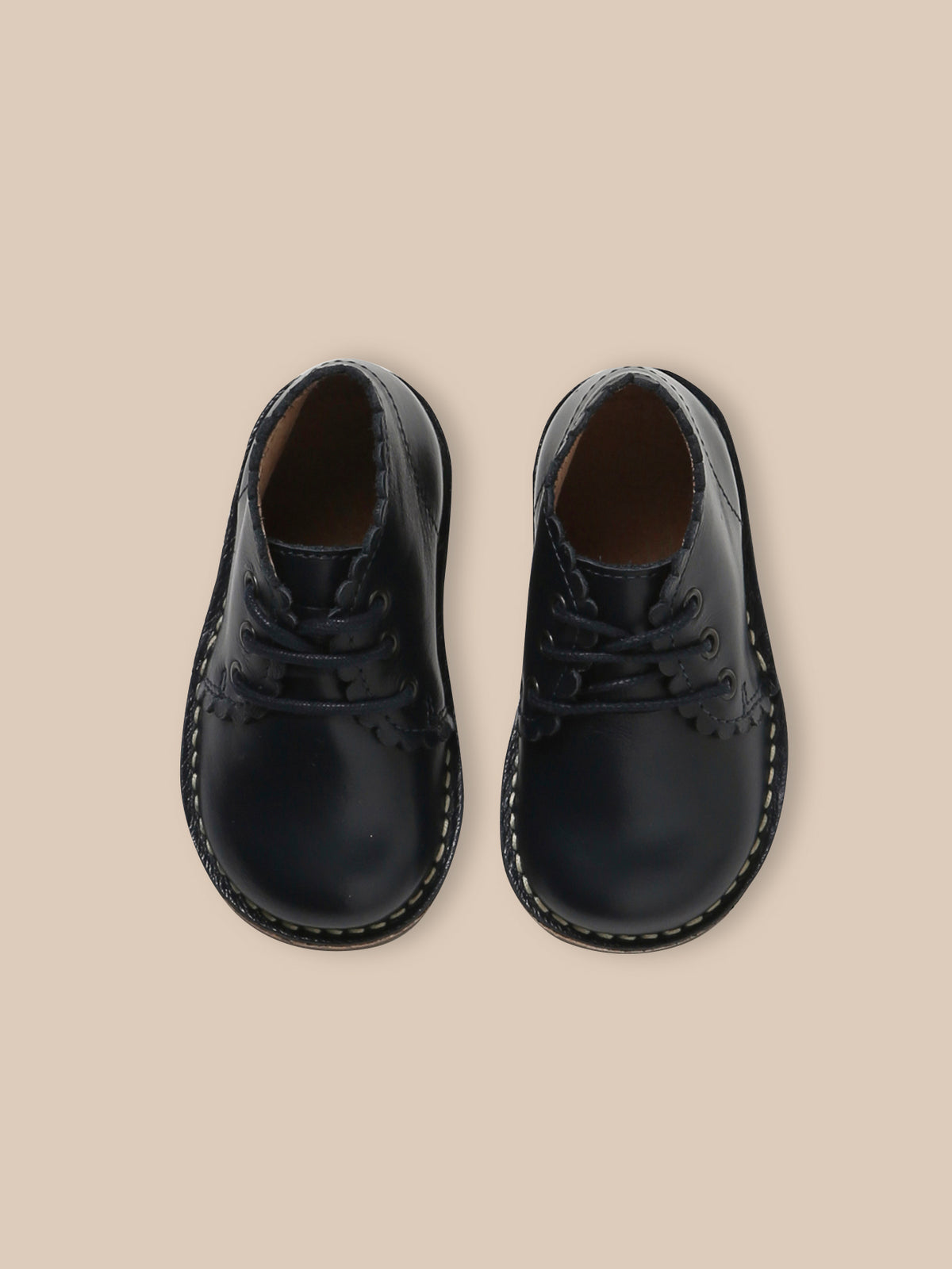 Bottines festonnées en cuir bébé