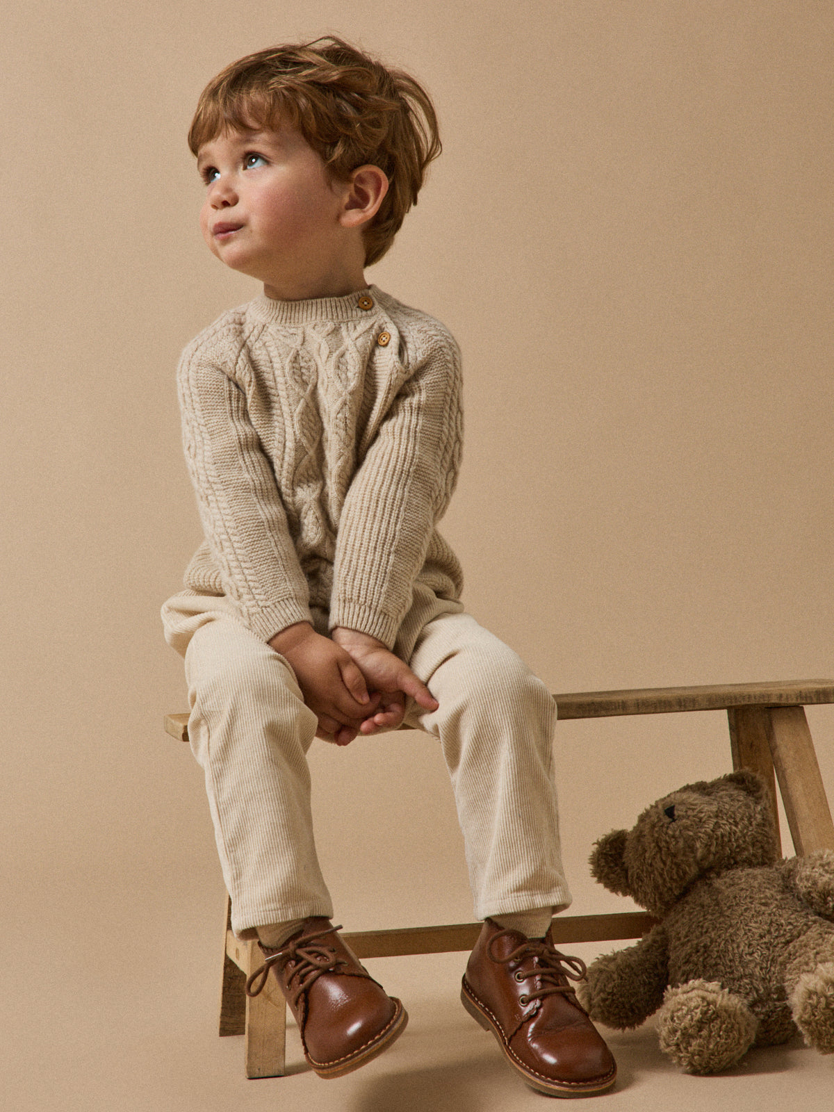 Bottines festonnées en cuir bébé