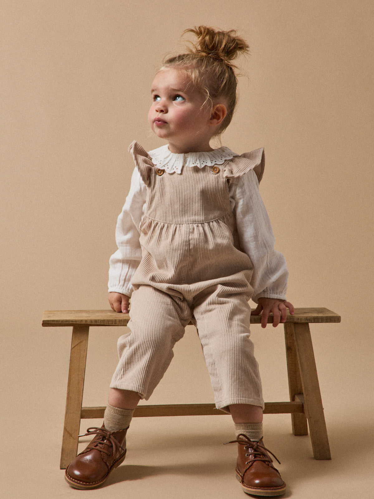 Bottines festonnées en cuir bébé