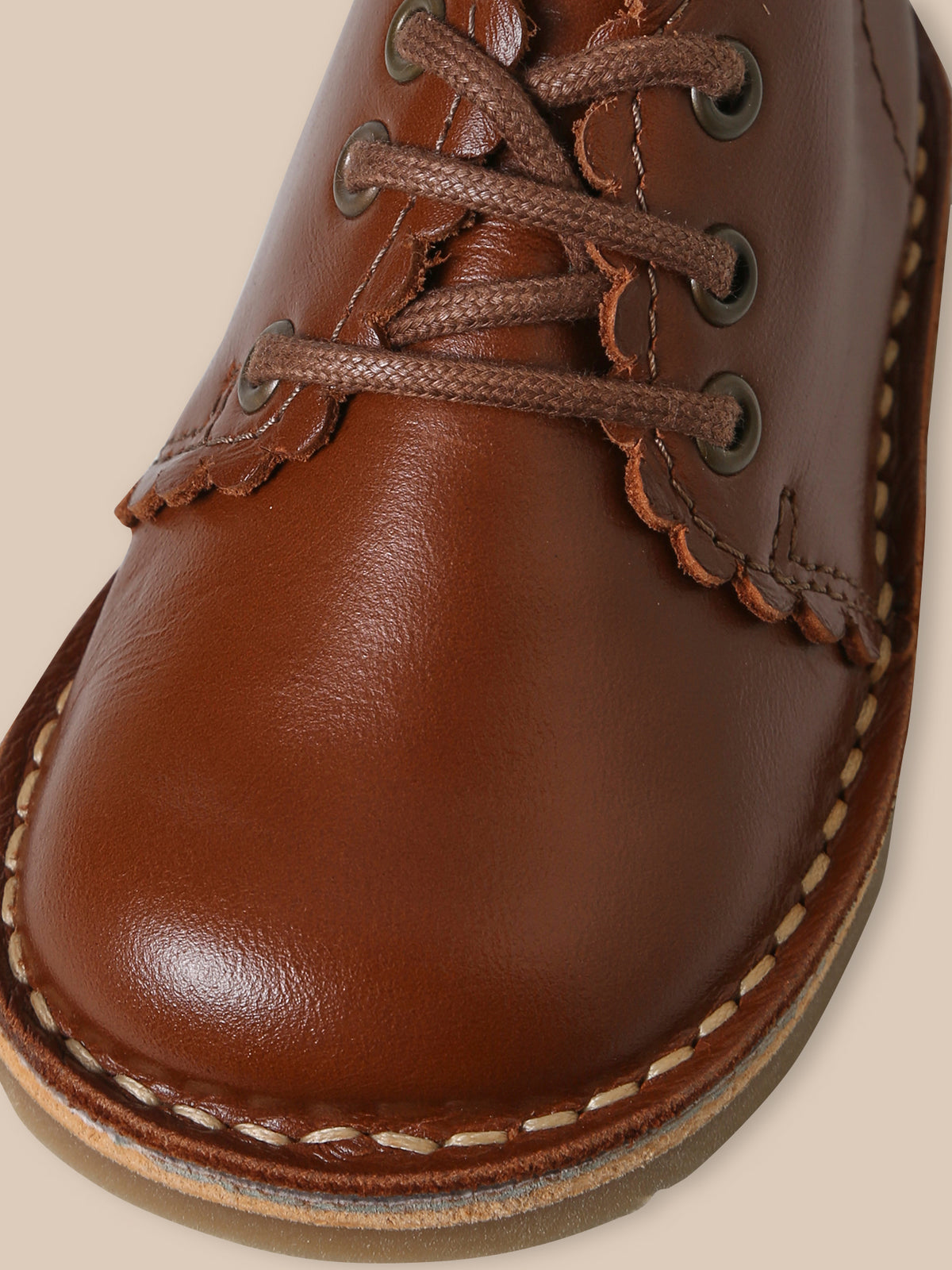 Bottines festonnées en cuir bébé