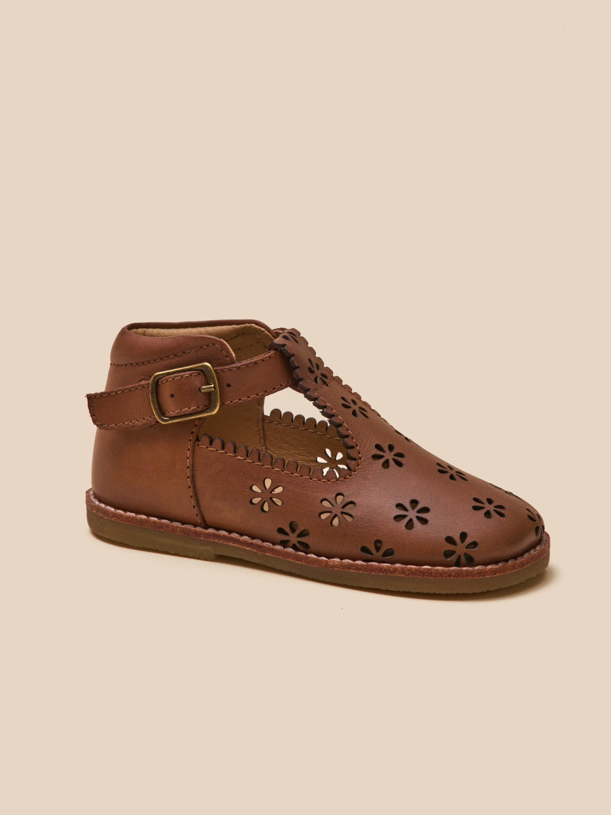 Salomés perforées en cuir Bébé