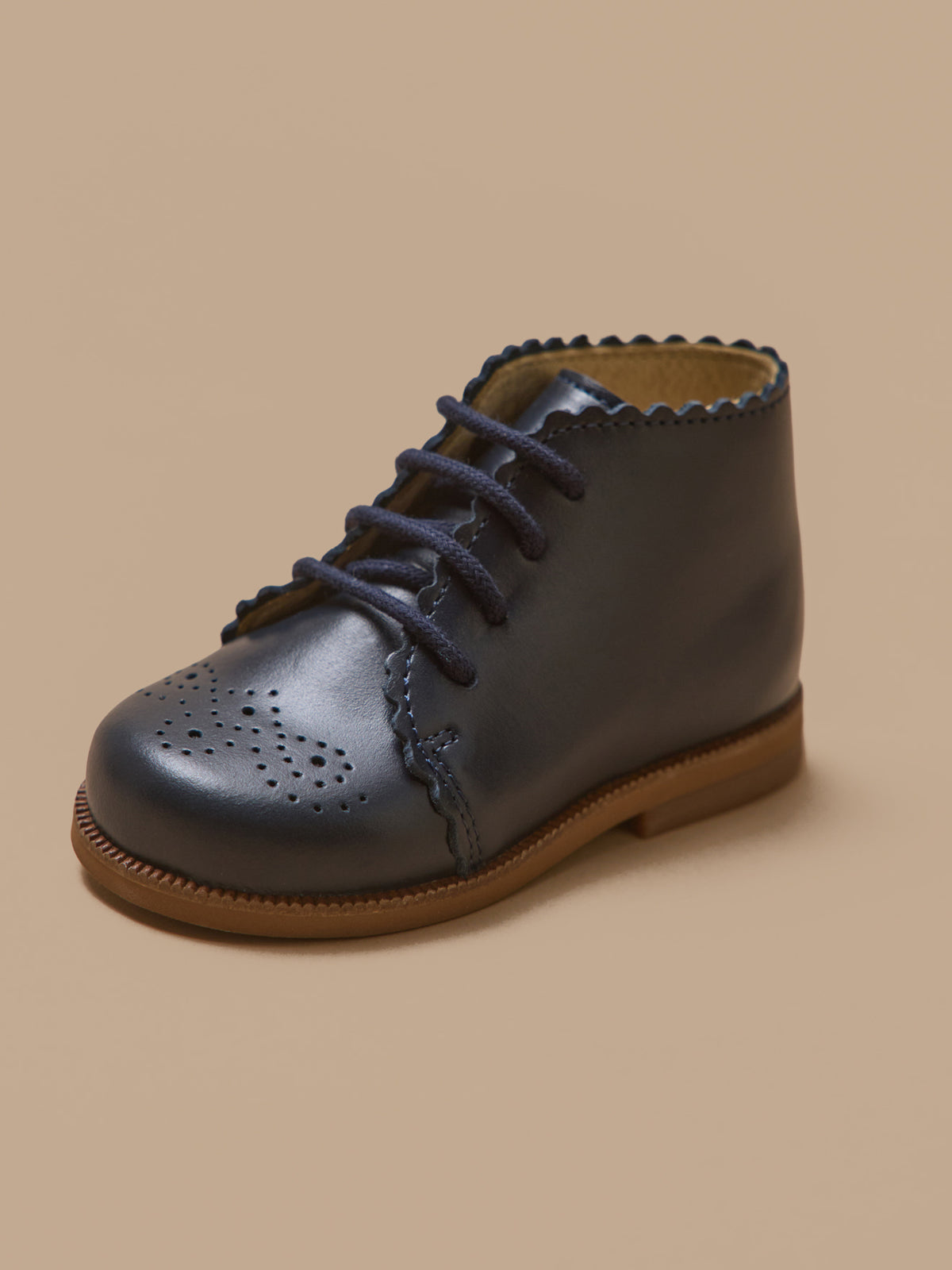 Bottines bout fleuri cuir bébé
