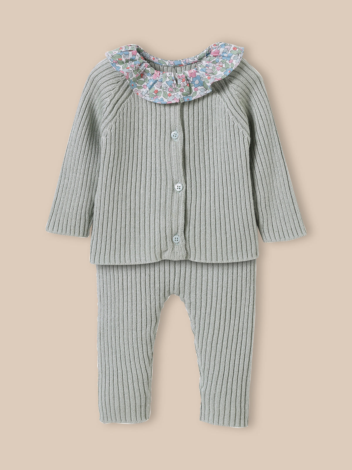 Ensemble en tricot Bébé col en tissu Liberty