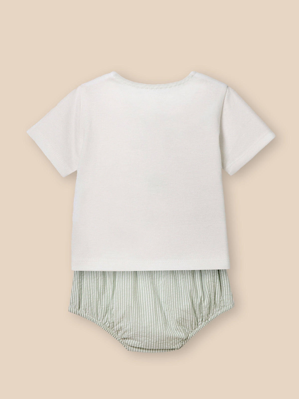 Ensemble T-shirt et bloomer en seersucker