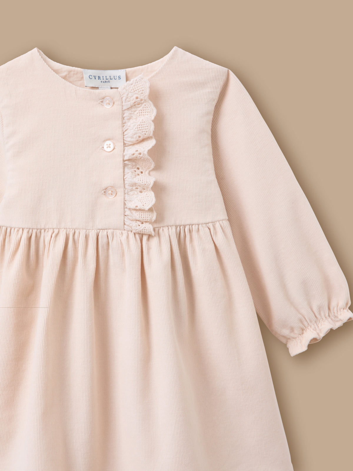 Robe velours et broderie Bébé