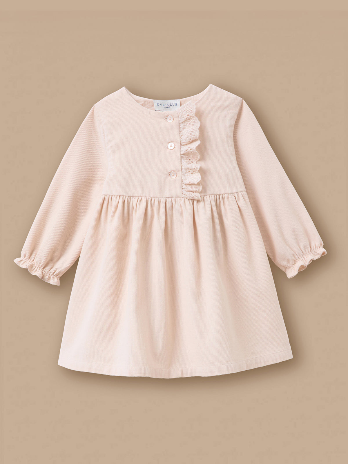 Robe velours et broderie Bébé