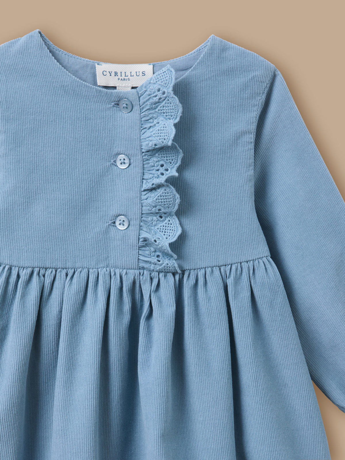 Robe velours et broderie Bébé