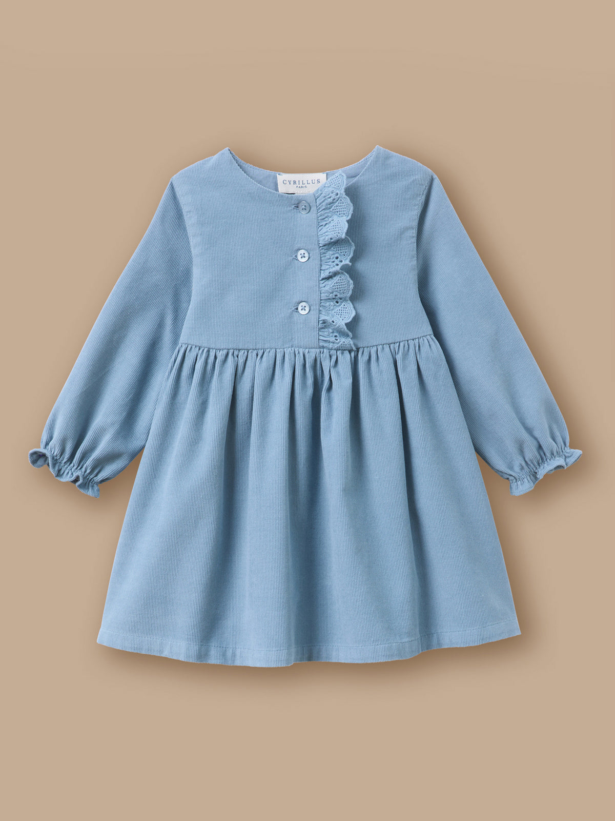 Robe velours et broderie Bébé