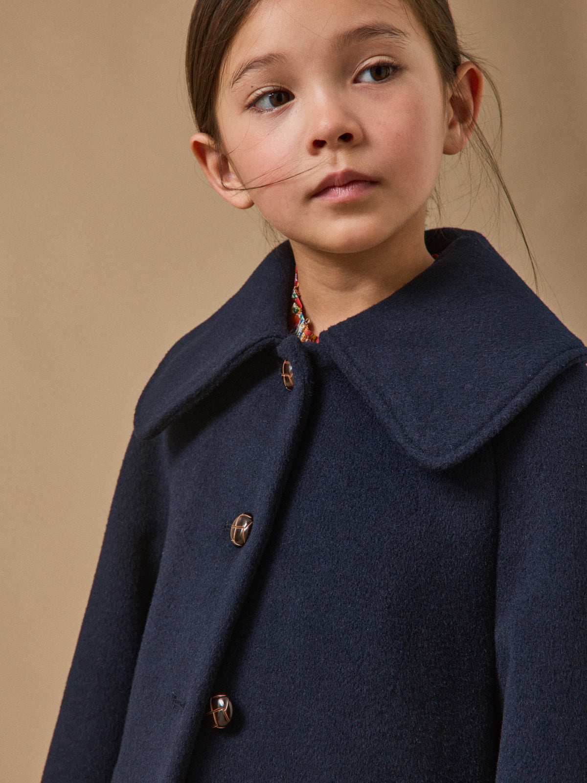 Manteau laine grand col Fille