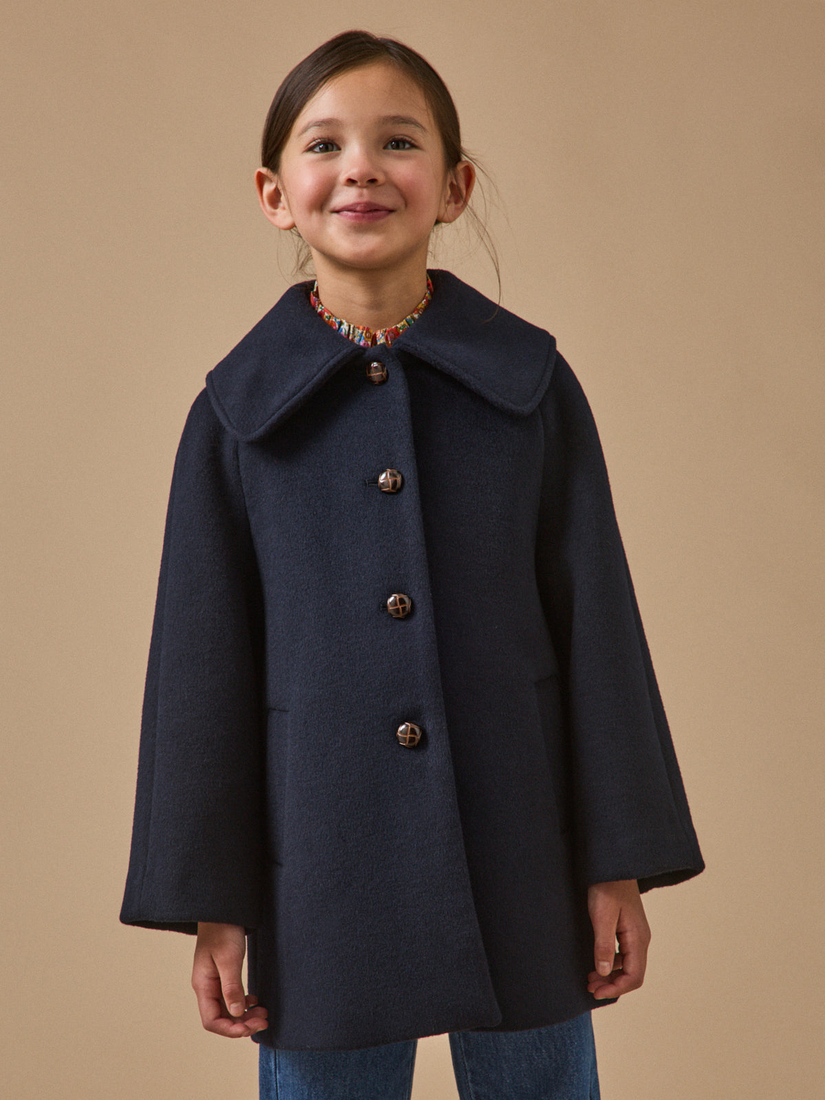 Manteau laine grand col Fille