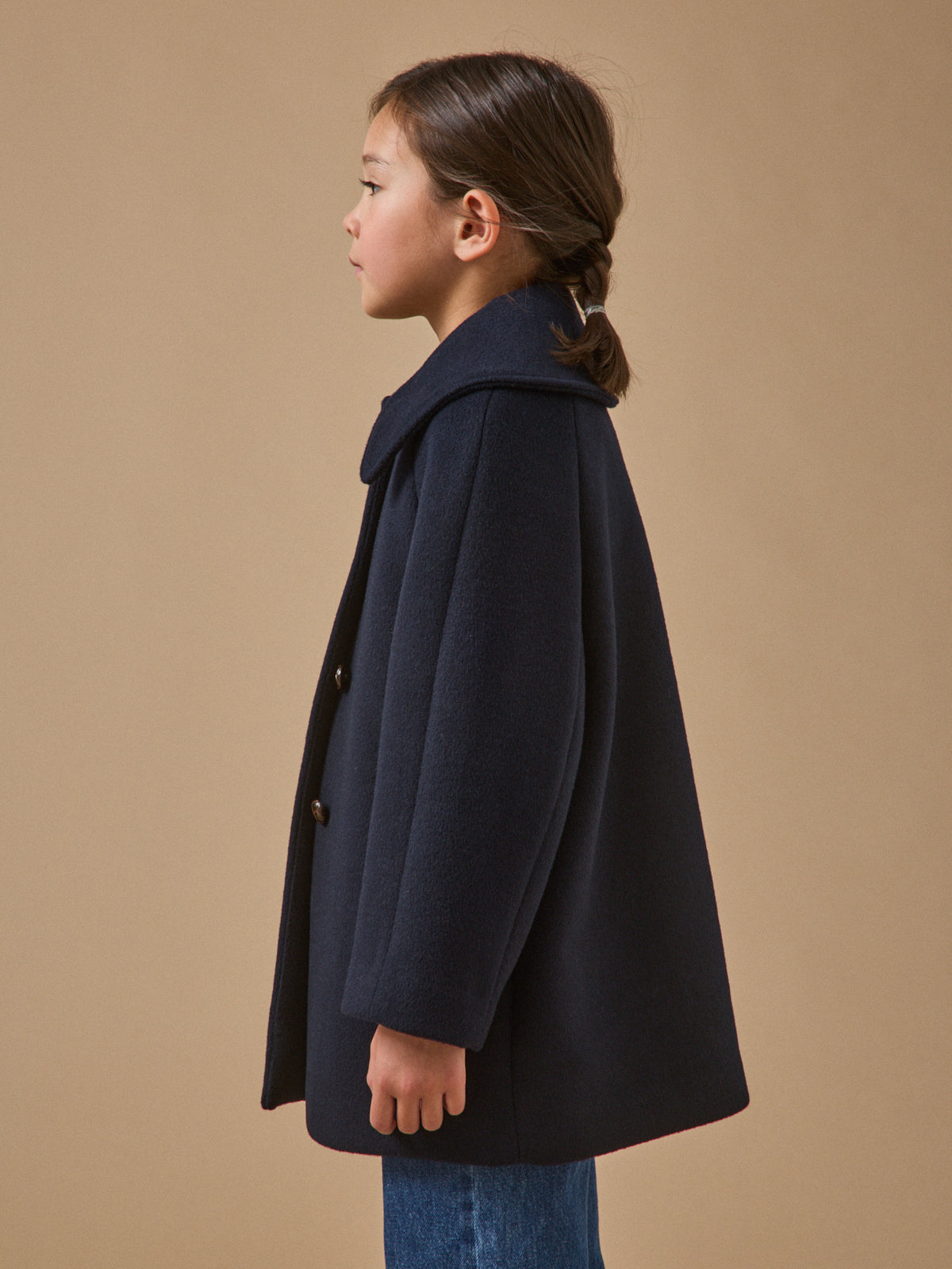 Manteau laine grand col Fille