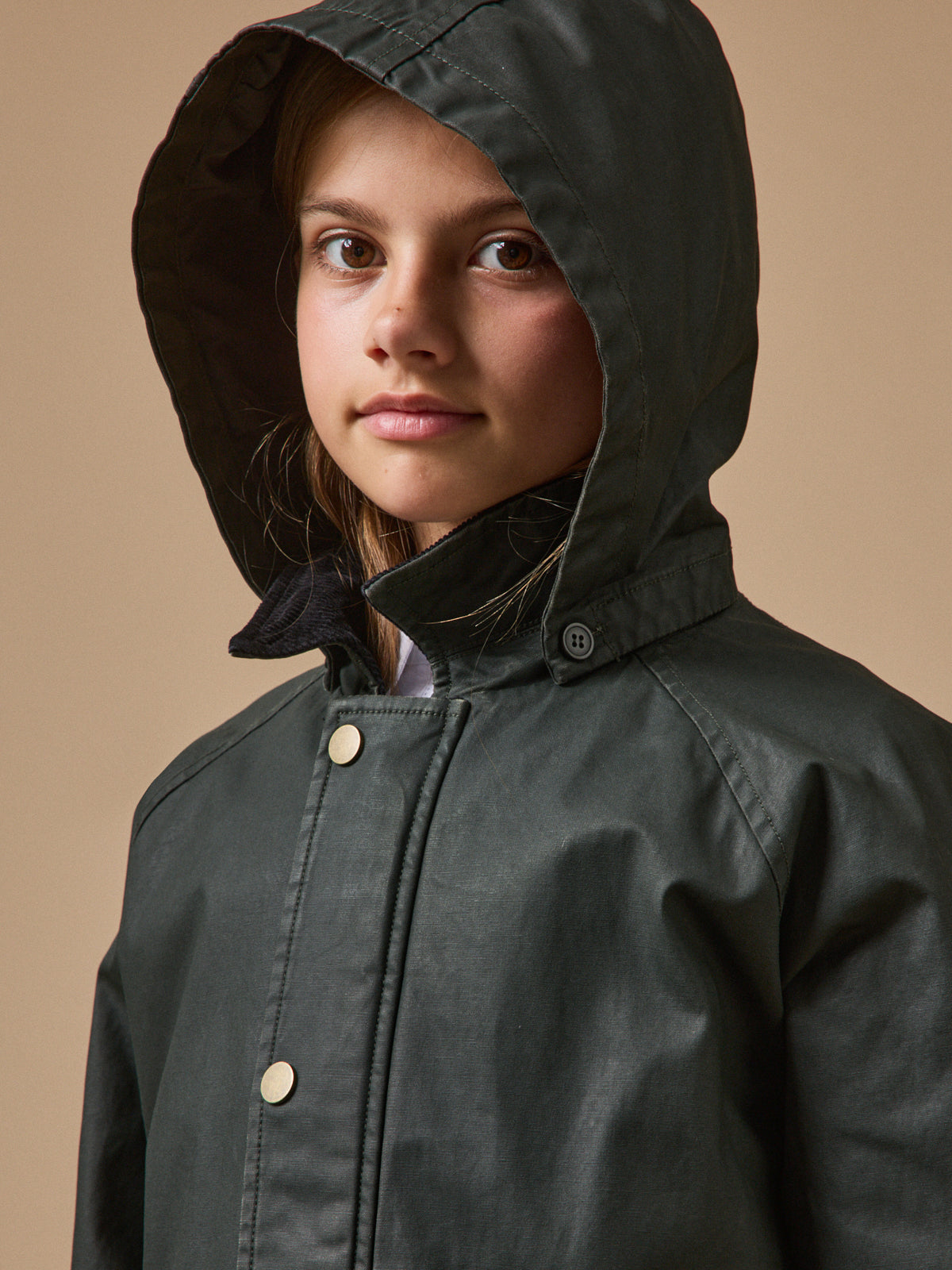 Veste héritage fille en coton enduit