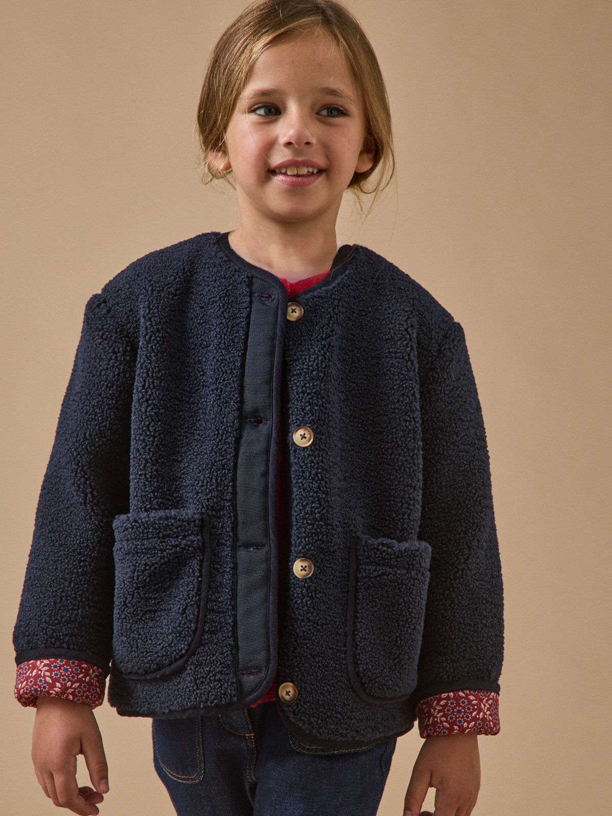 Veste en sherpa Fille
