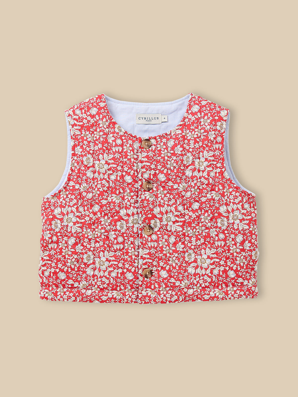 Veste sans manches matelassée Fille tissu Liberty
