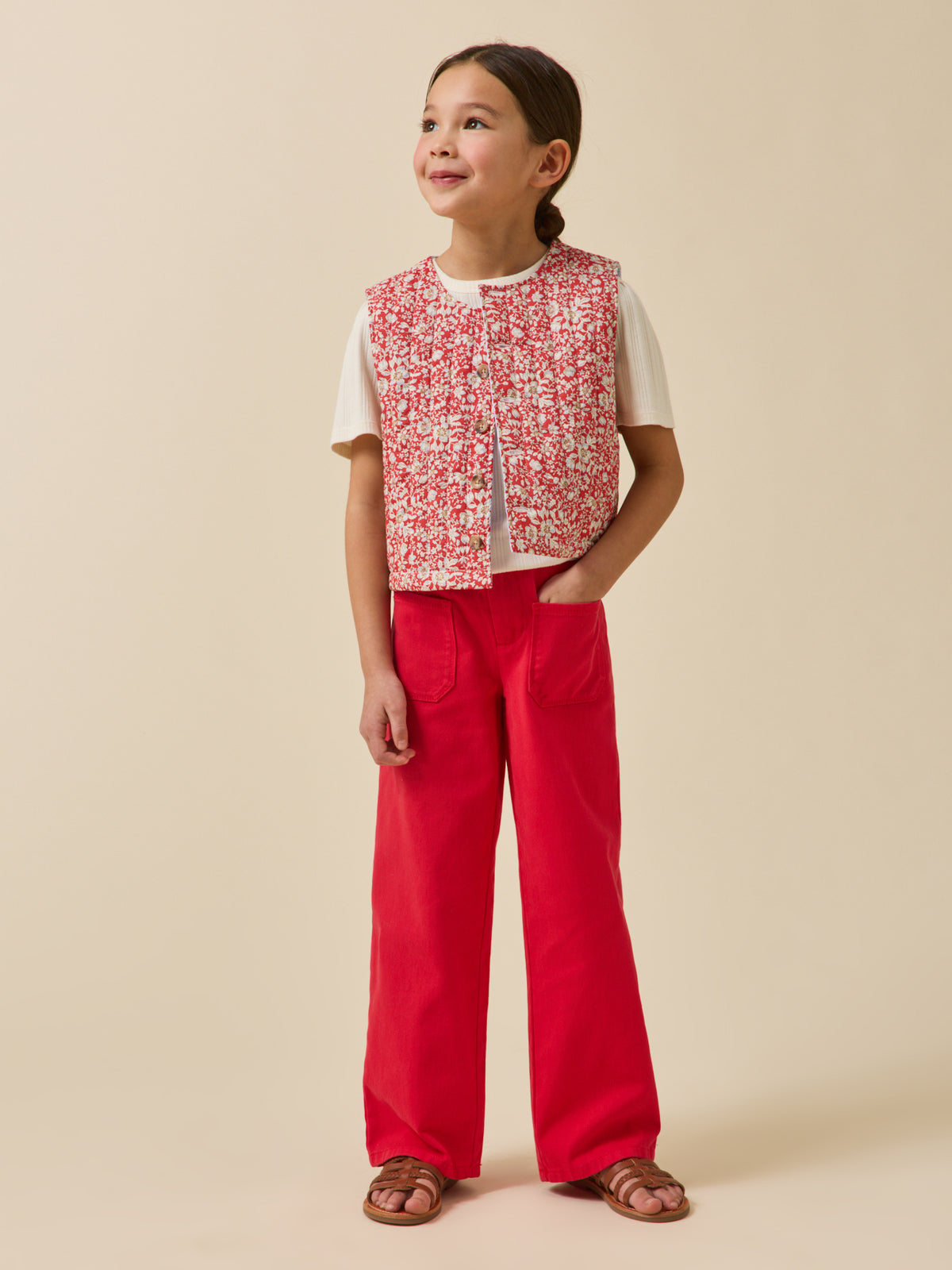 Veste sans manches matelassée Fille tissu Liberty