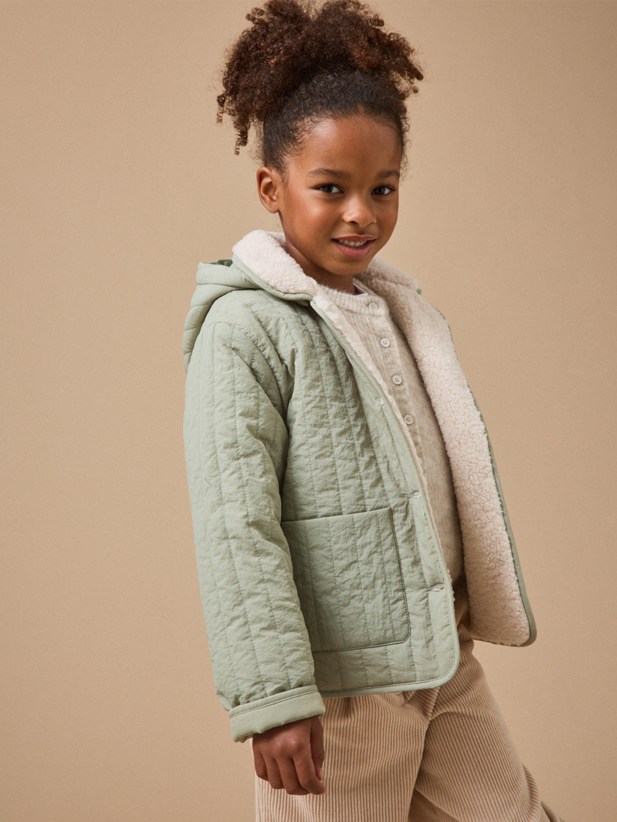 Veste matelassée col sherpa Fille