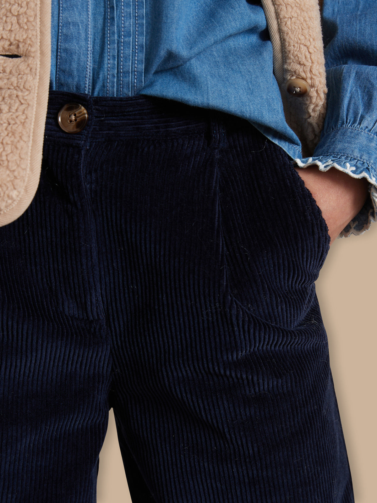 Pantalon large en velours Fille