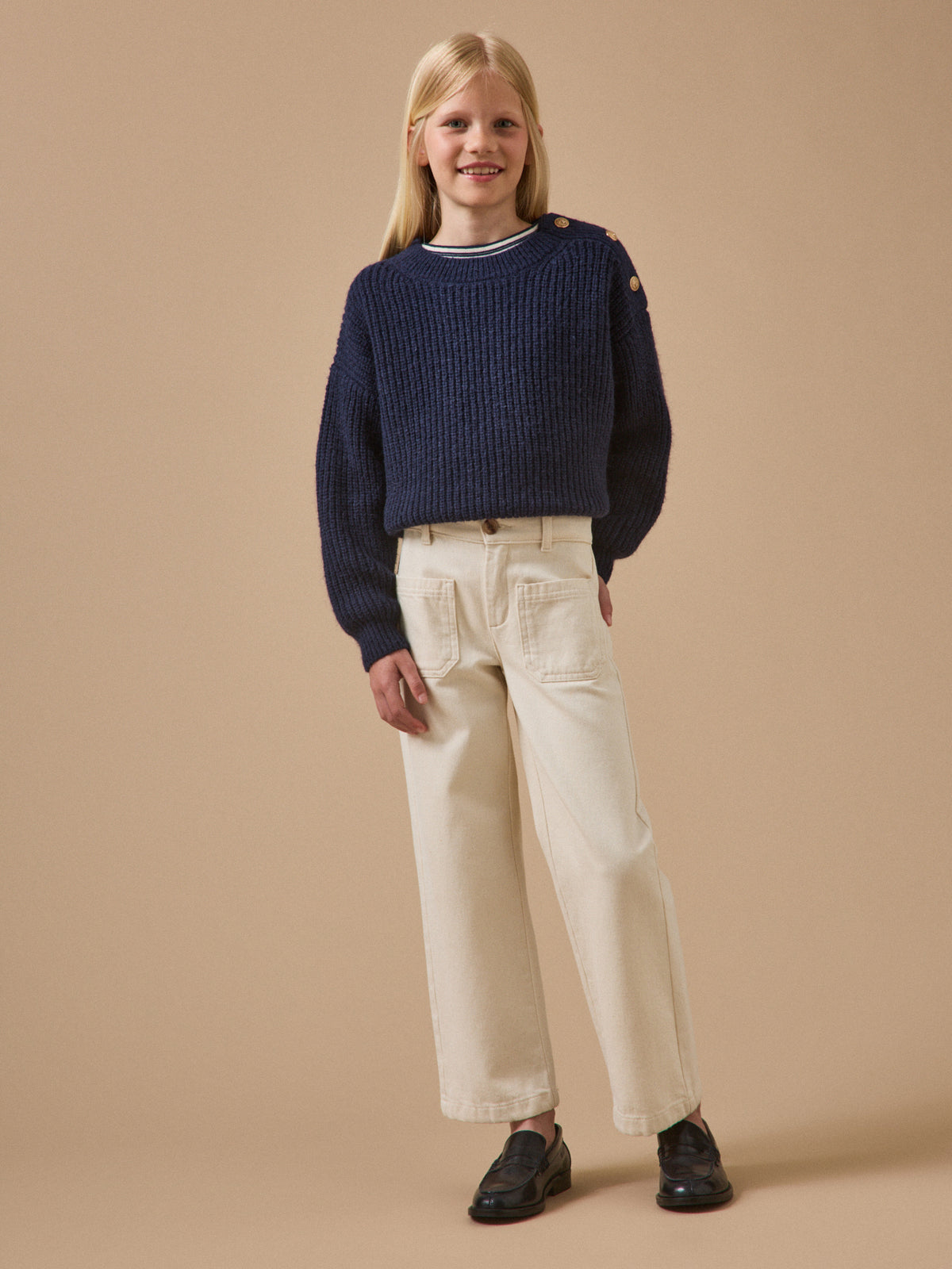 Pantalon droit Fille en denim
